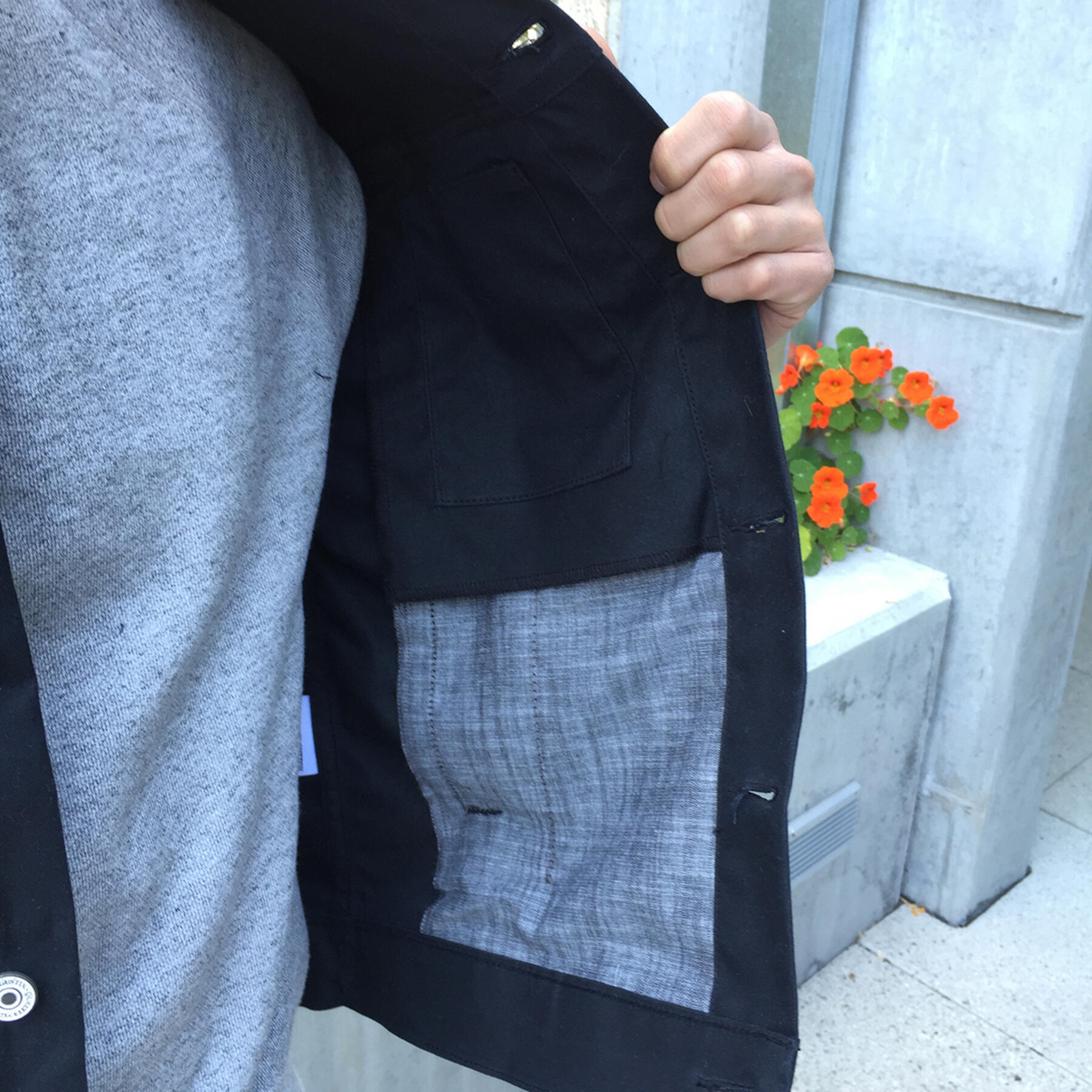 gustin trucker jacket waxed black