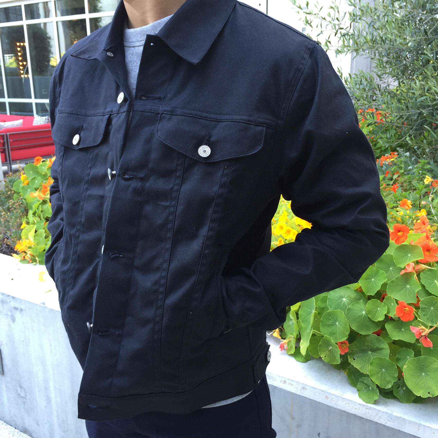 gustin trucker jacket waxed black