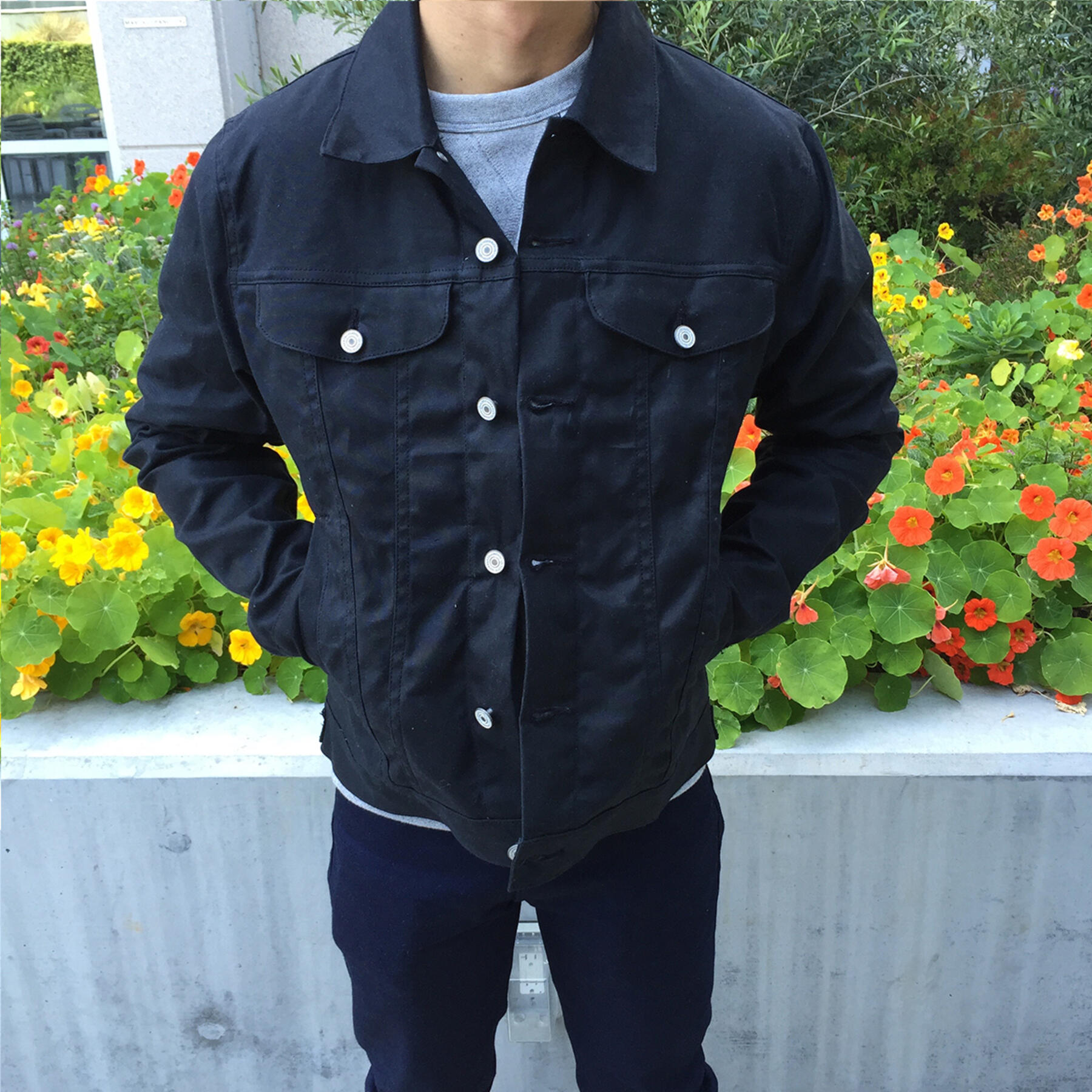 gustin trucker jacket waxed black