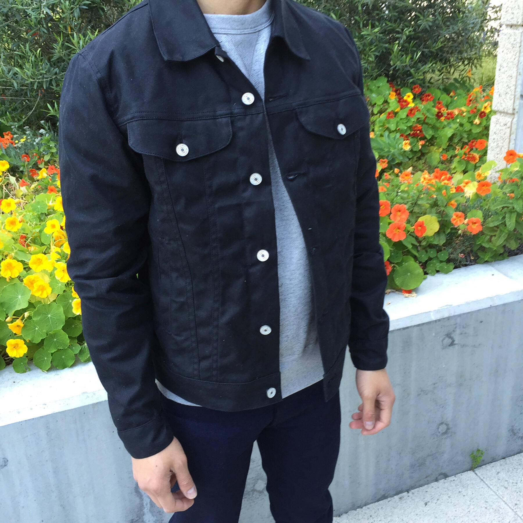 gustin trucker jacket waxed black