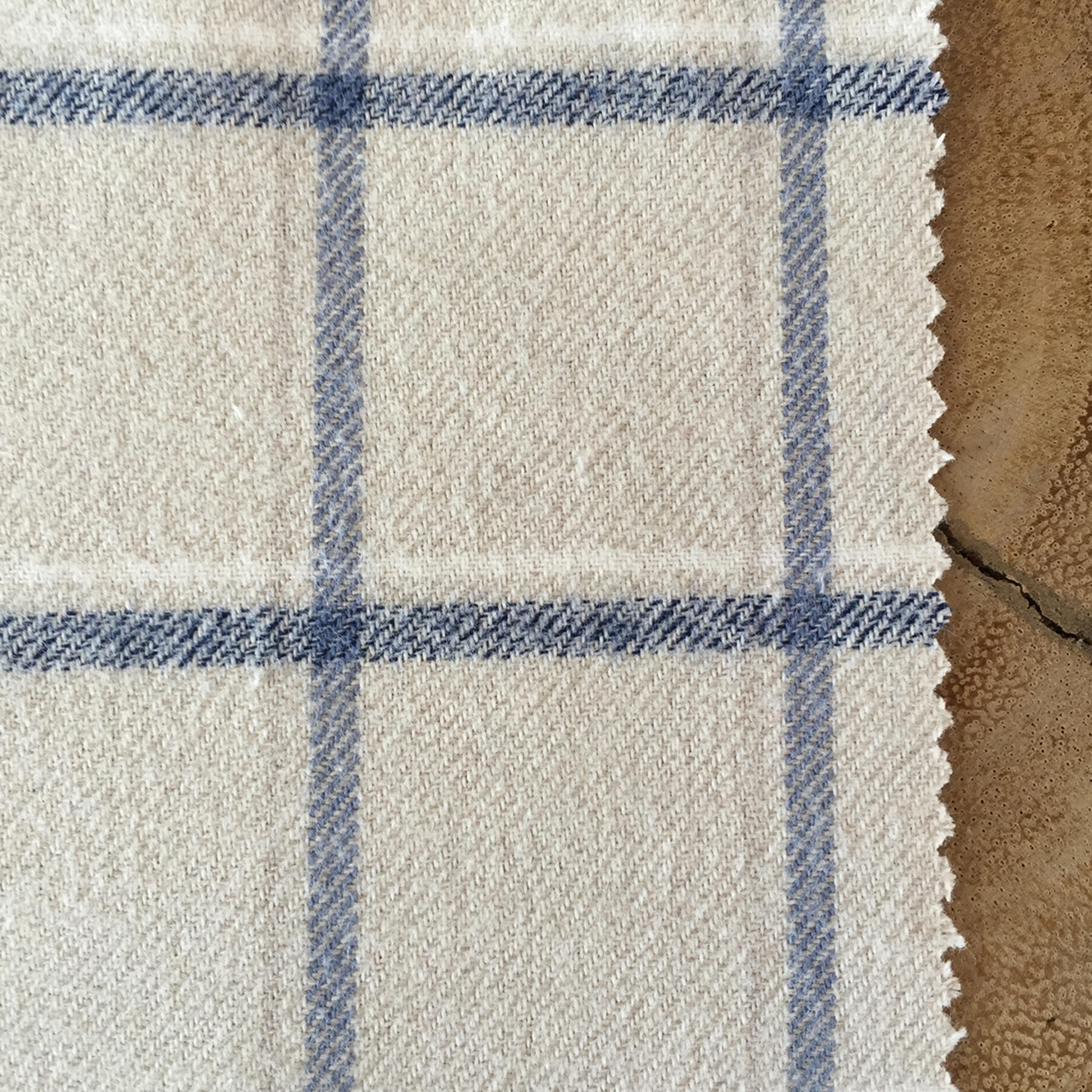 gustin cream brushed plaid