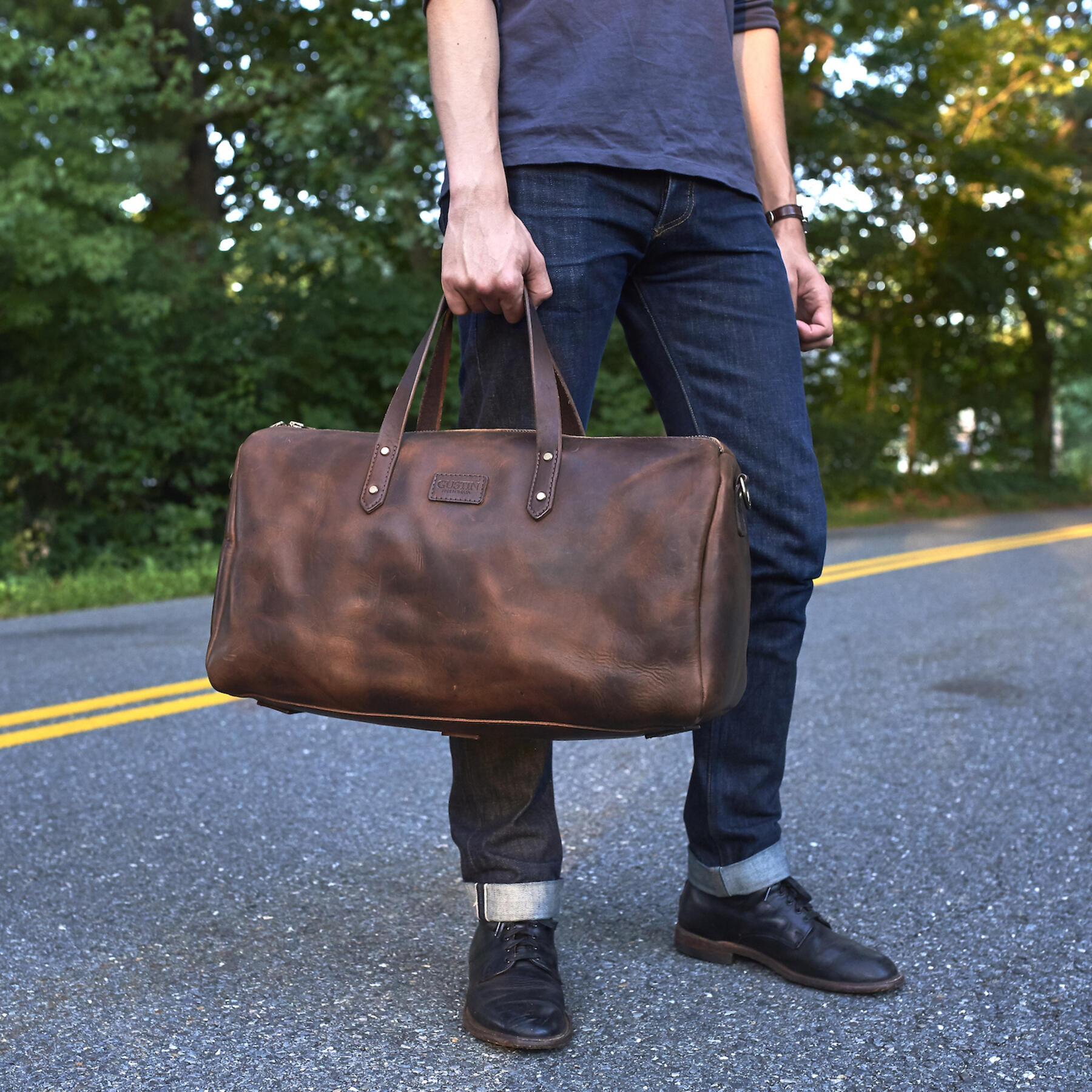 gustin horween duffel - nut brown dublin