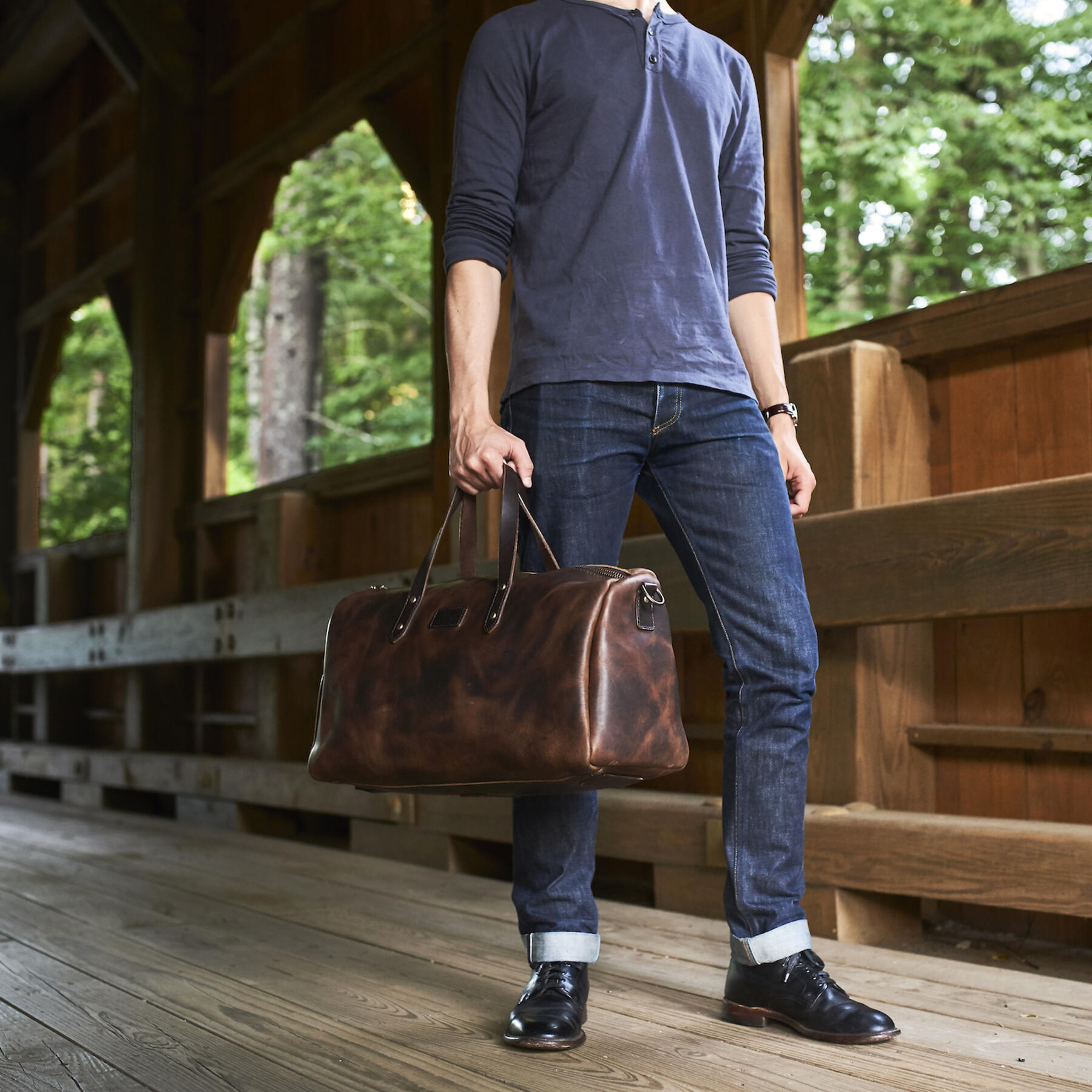 gustin horween duffel - nut brown dublin
