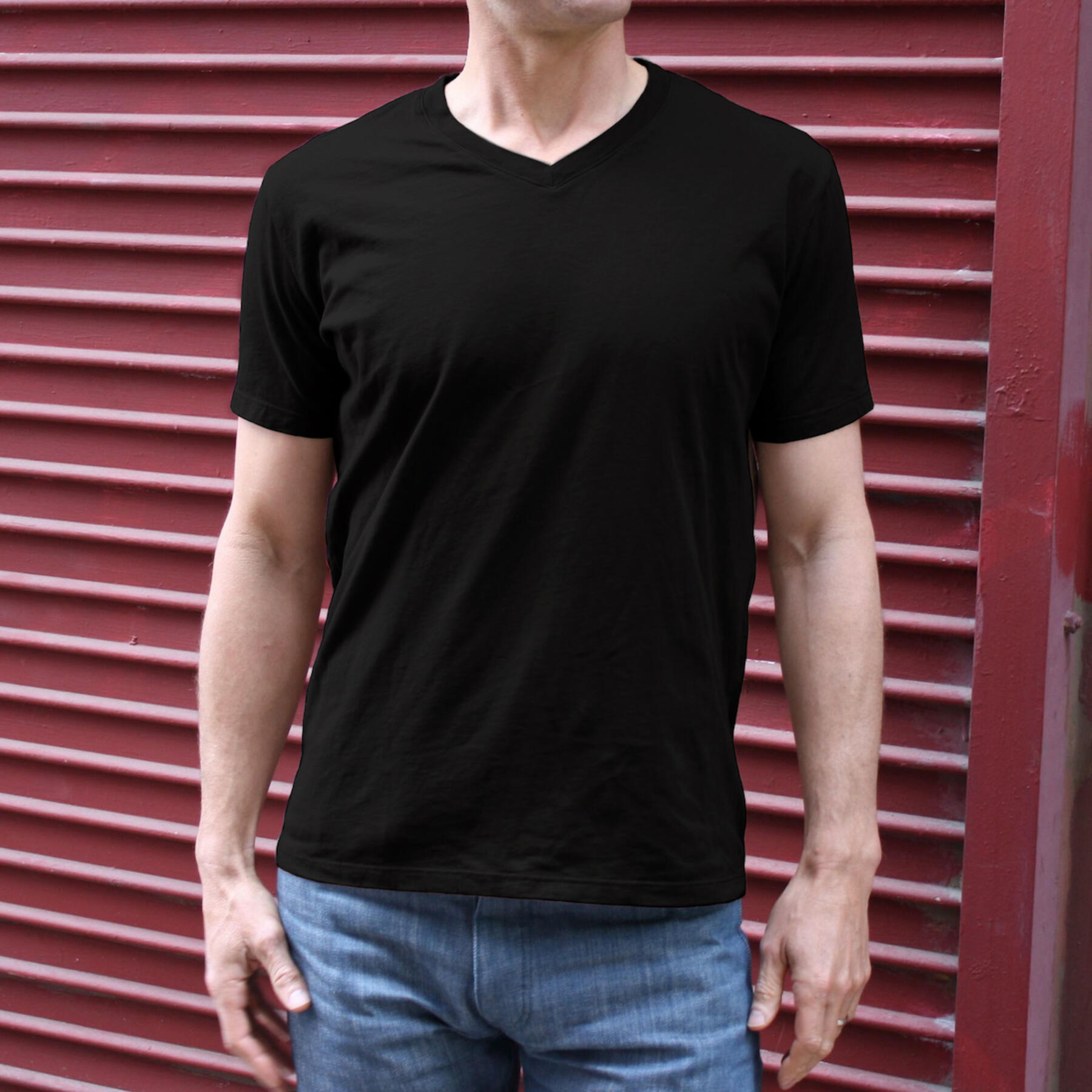 gustin usa v-neck black 3pk