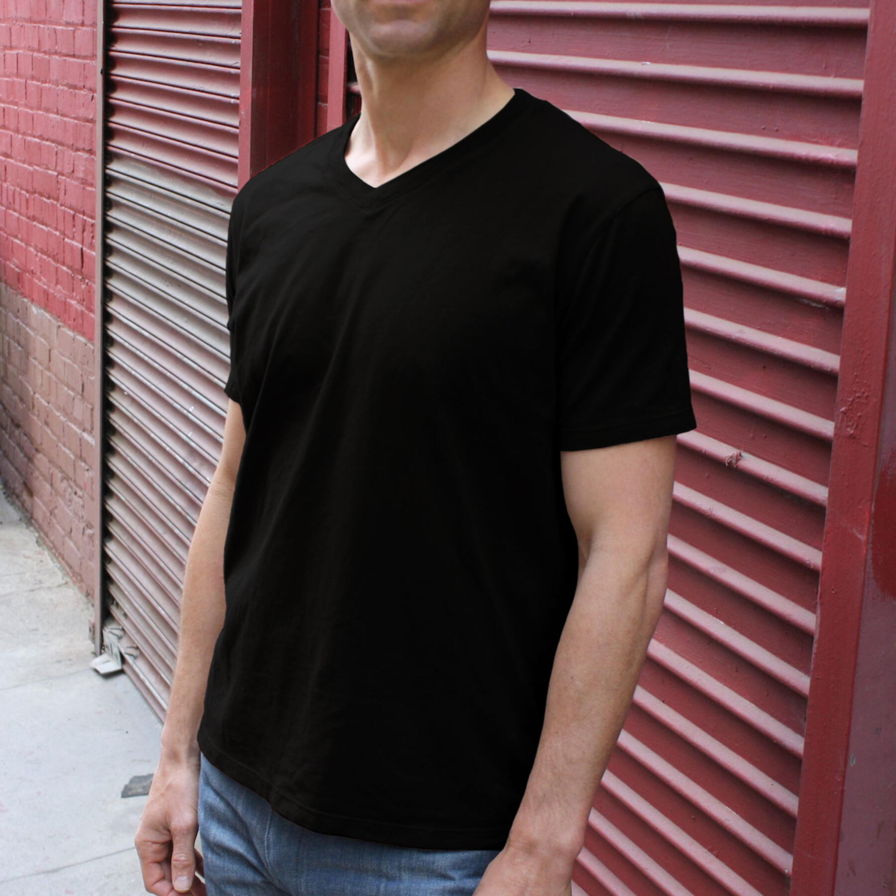 gustin usa v-neck black 3pk