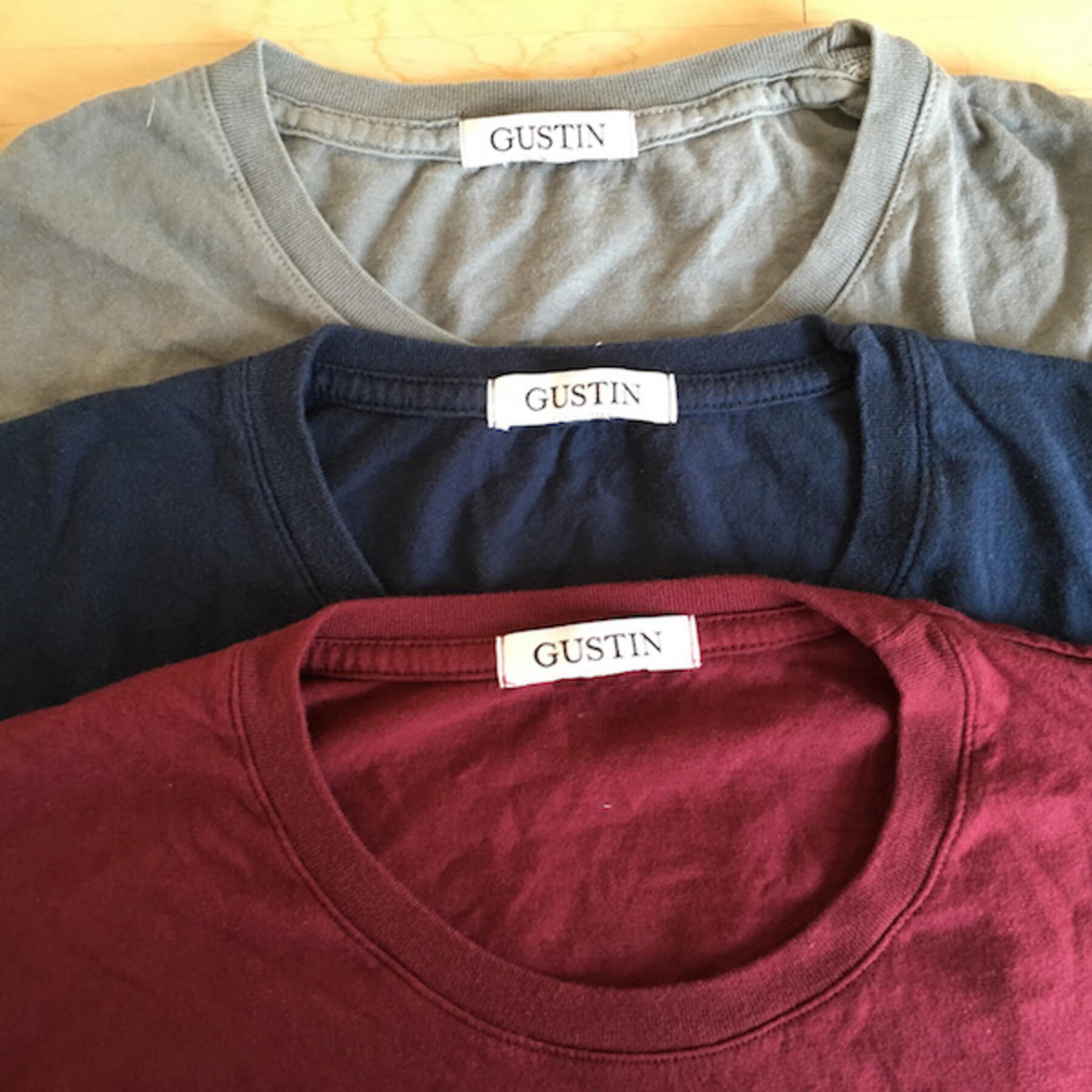 gustin usa t-shirt 3 pack (navy, slate, wine)