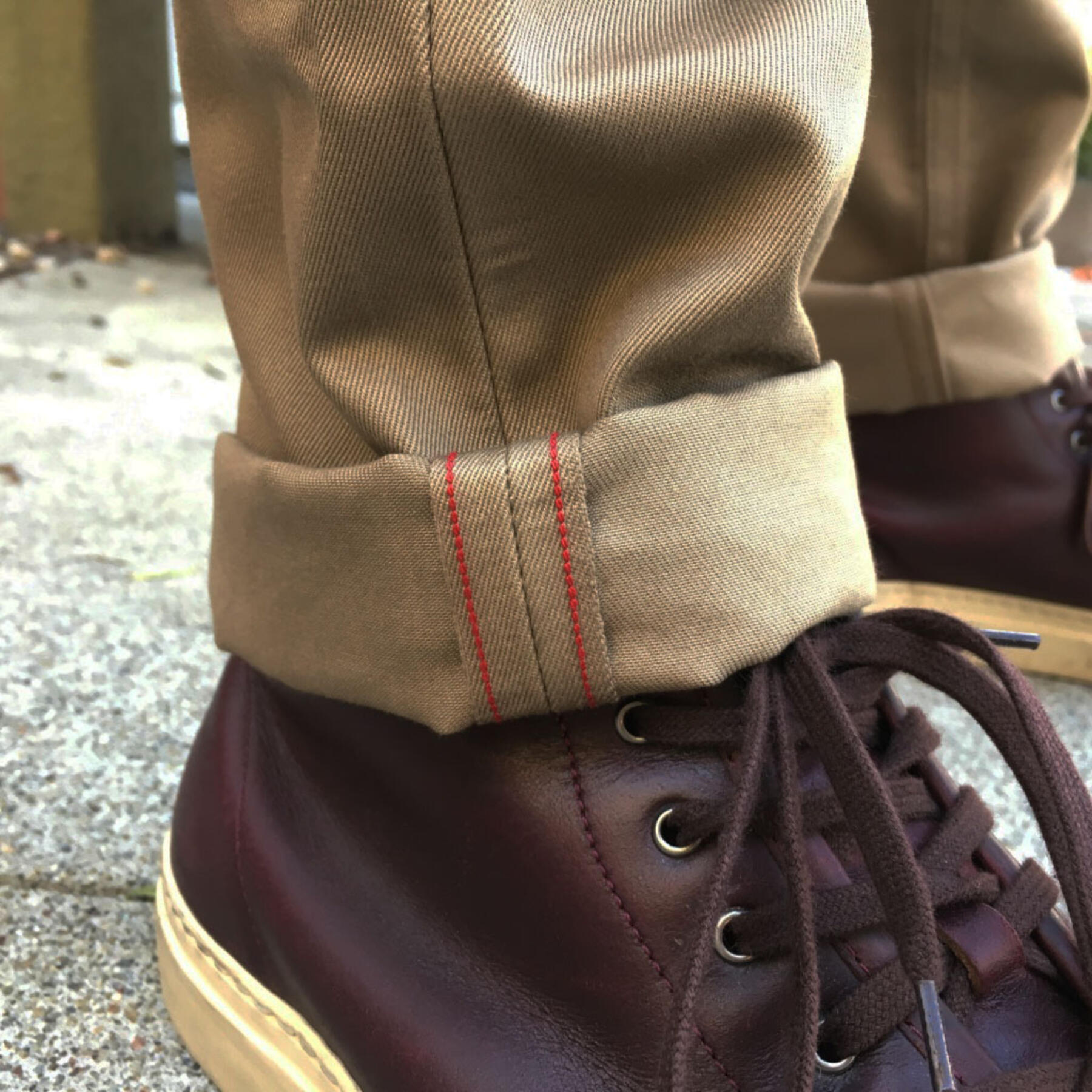 gustin #319 usa khaki selvedge twill