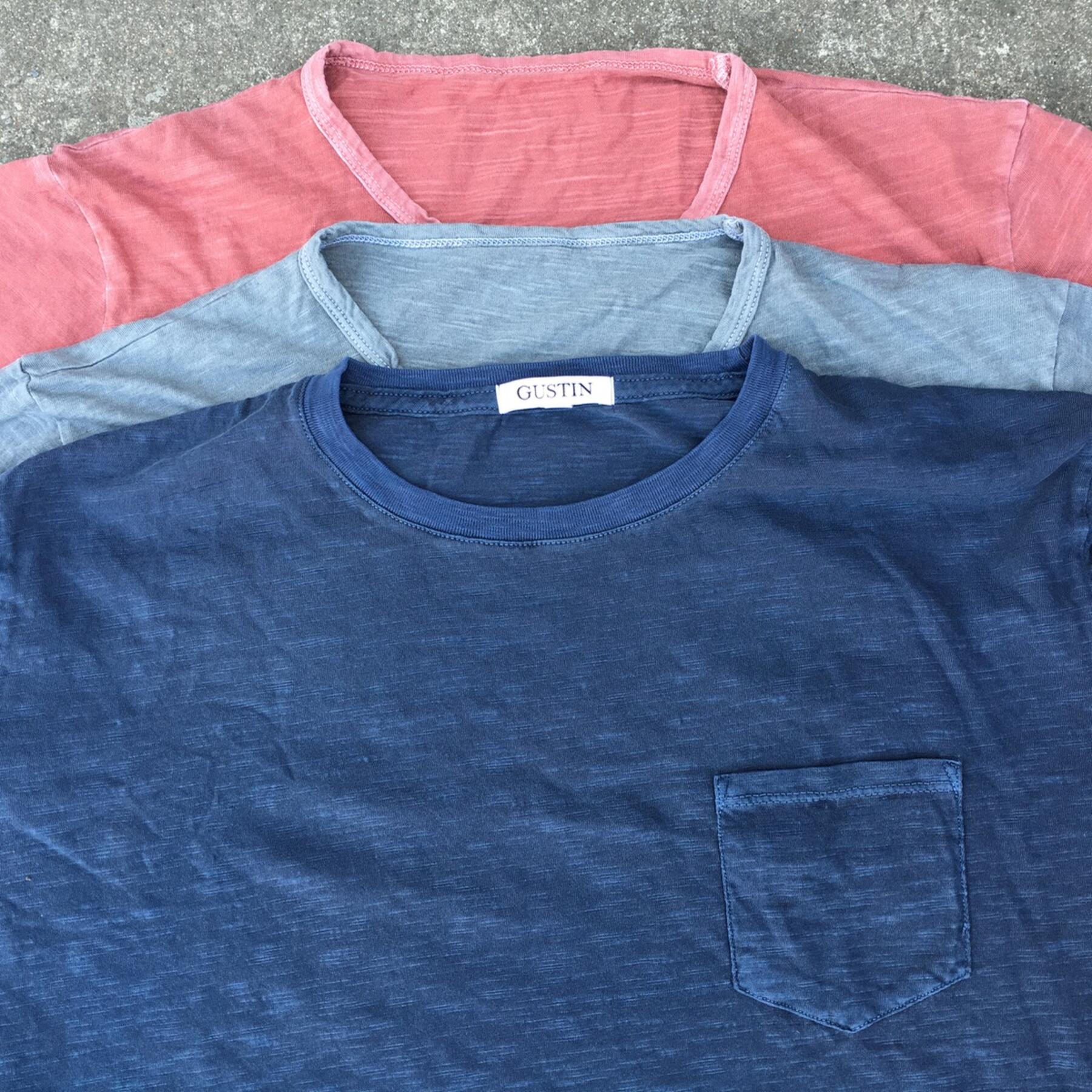 gustin slub pocket t-shirt 3 pack (aquamarine, faded grey, faded rose)