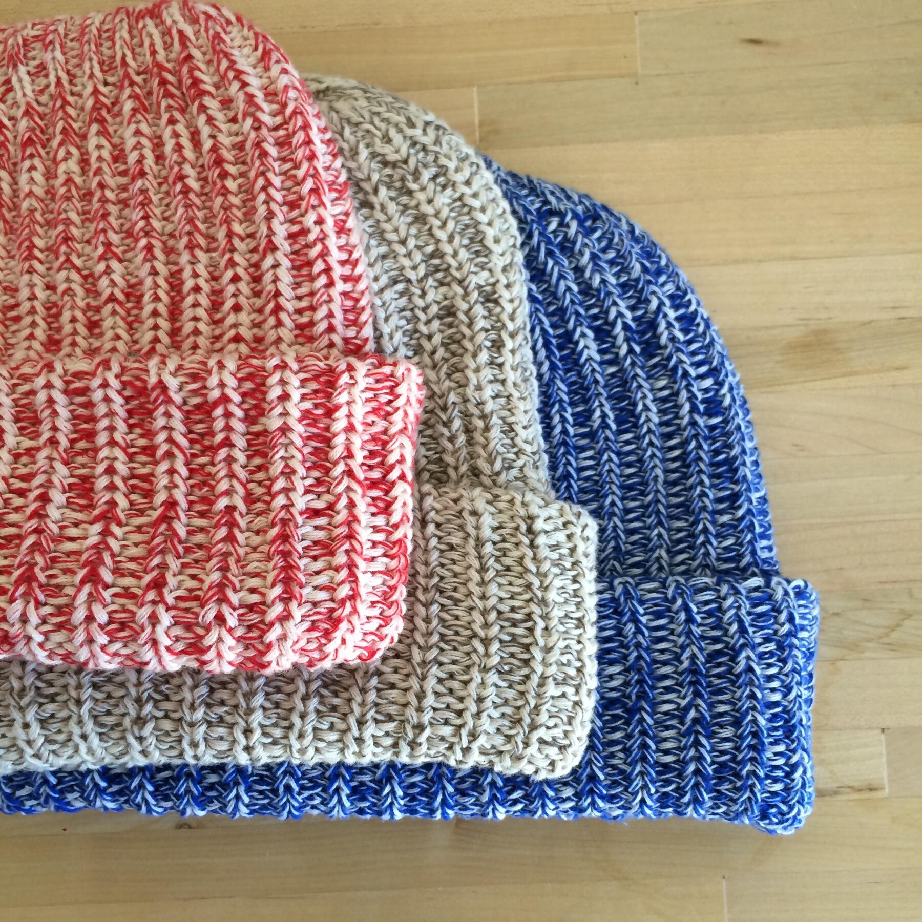 gustin american knit beanie - bluexwhite