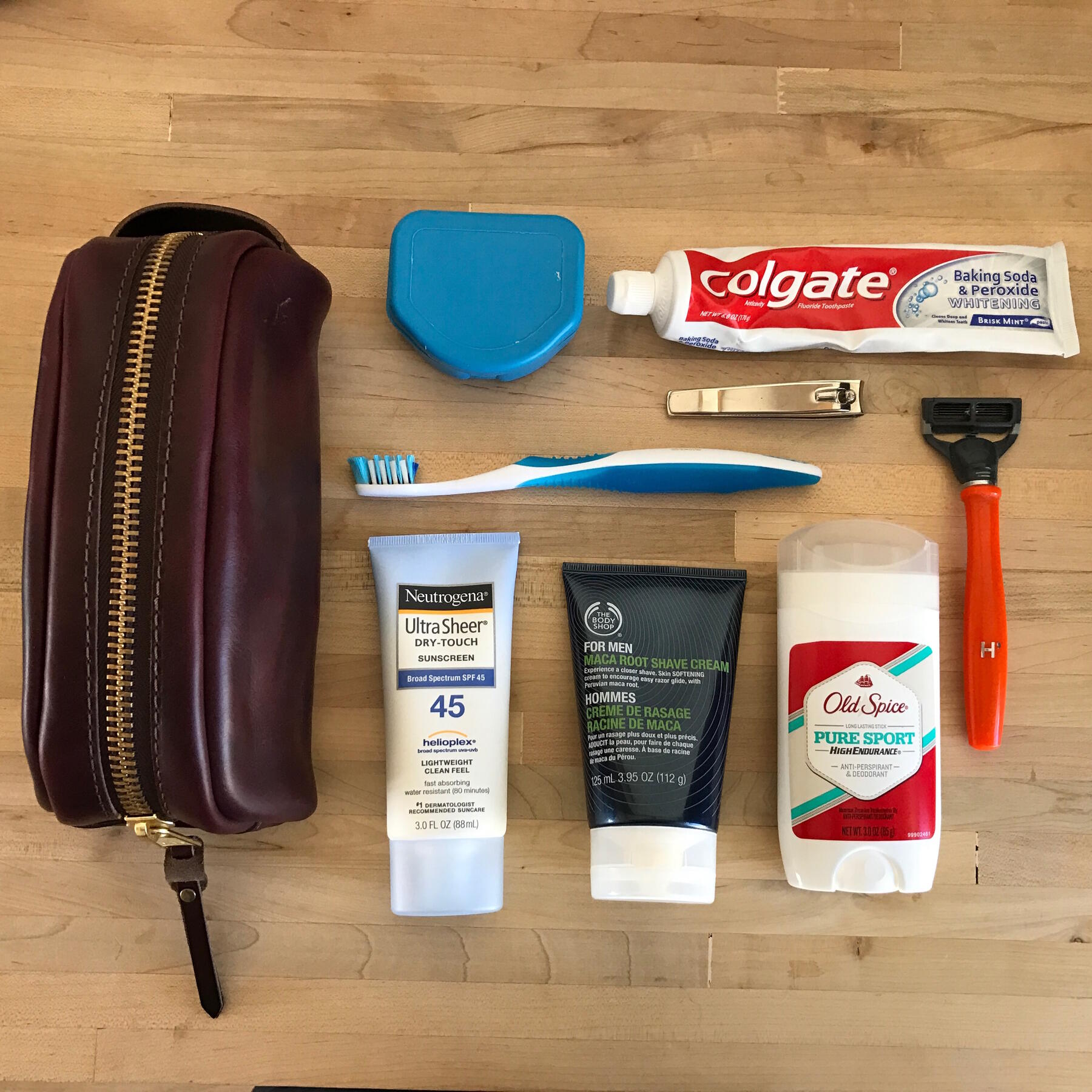 gustin horween dopp kit - natural essex