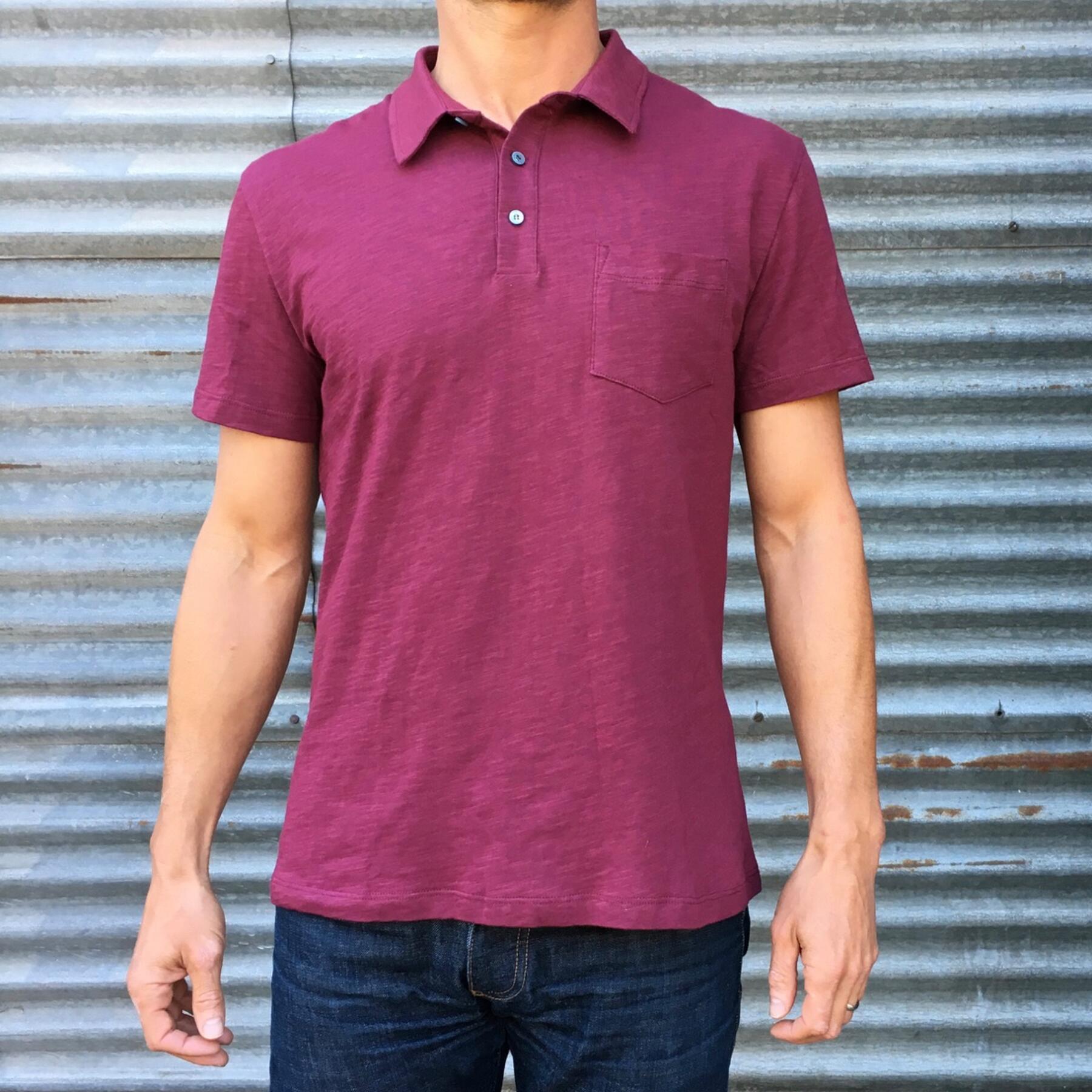 gustin usa polo shirt wine