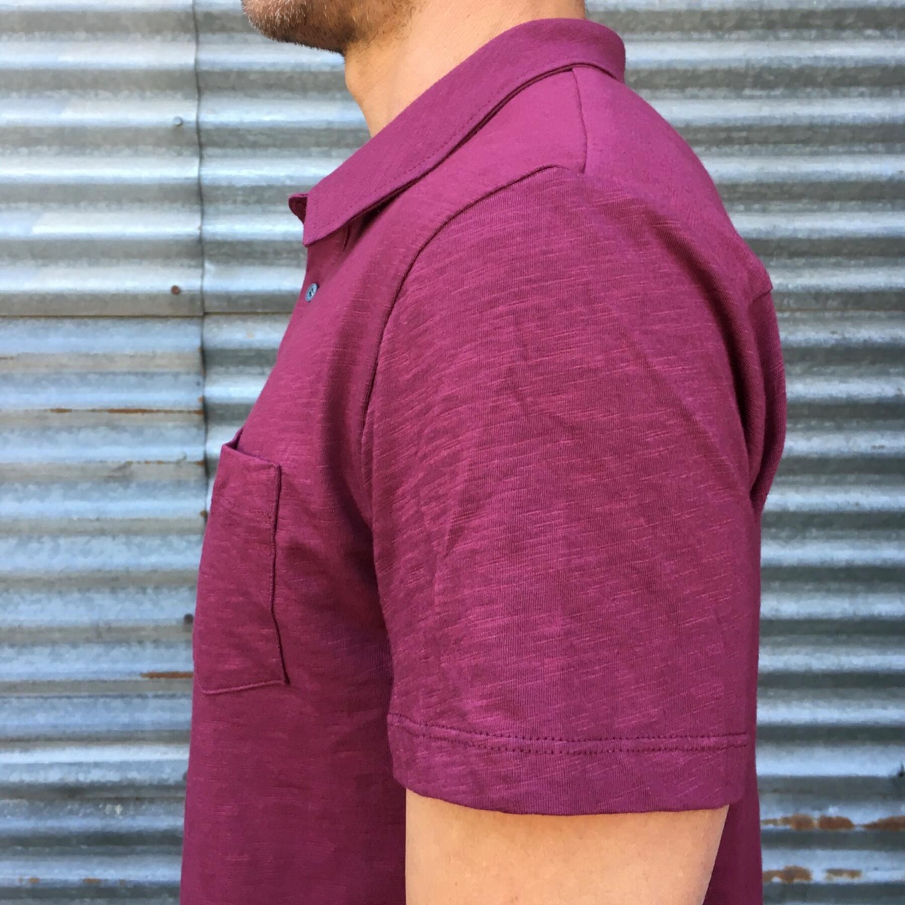 gustin usa polo shirt wine