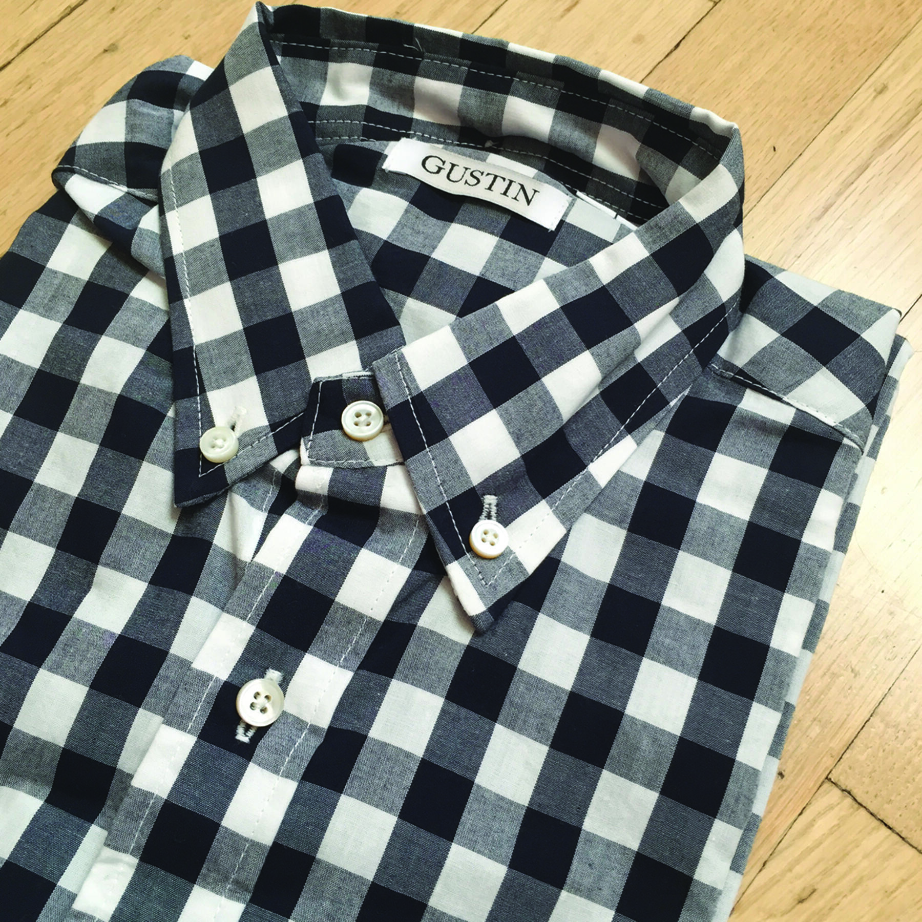 gustin #163 deep navy gingham