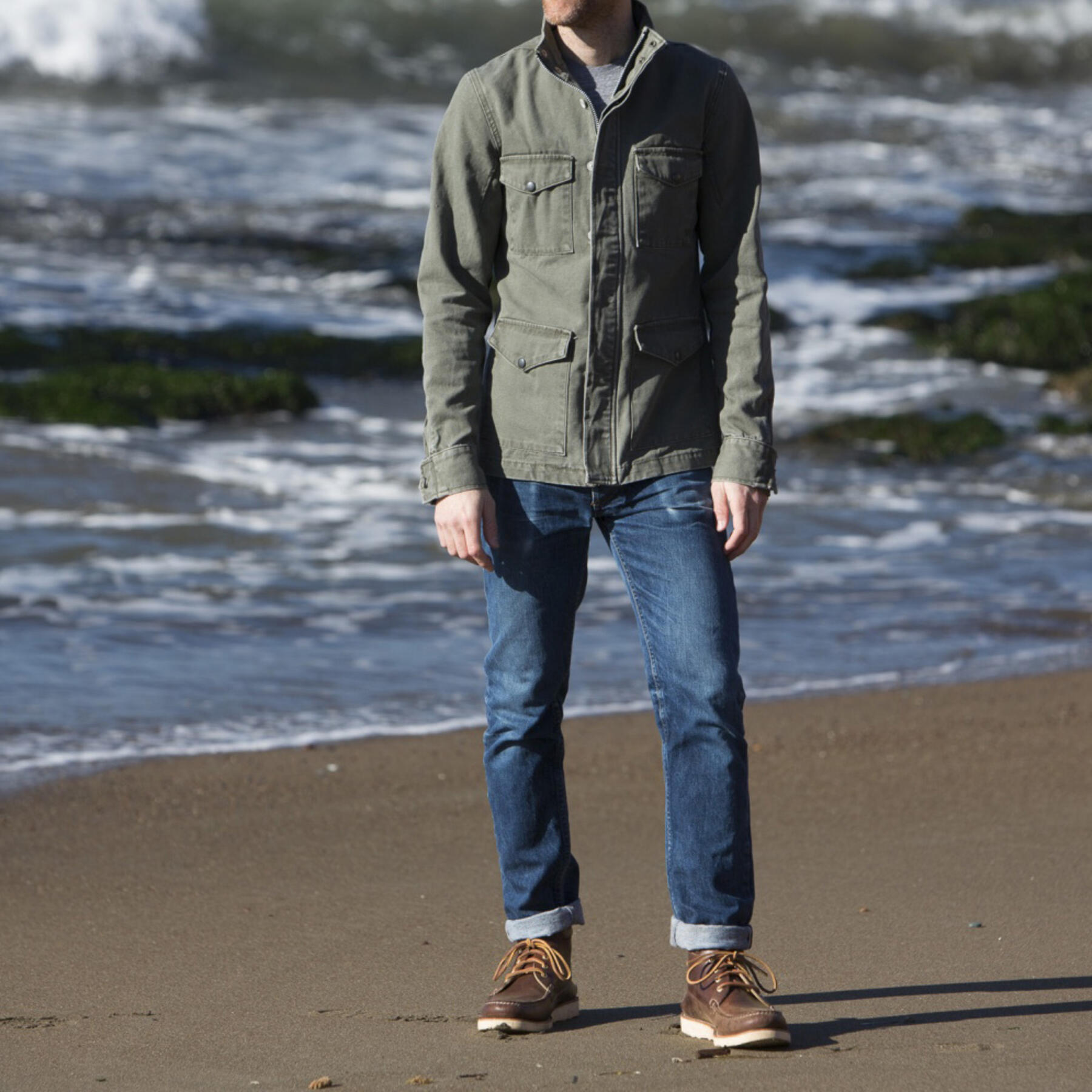gustin field jacket - usa army green canvas