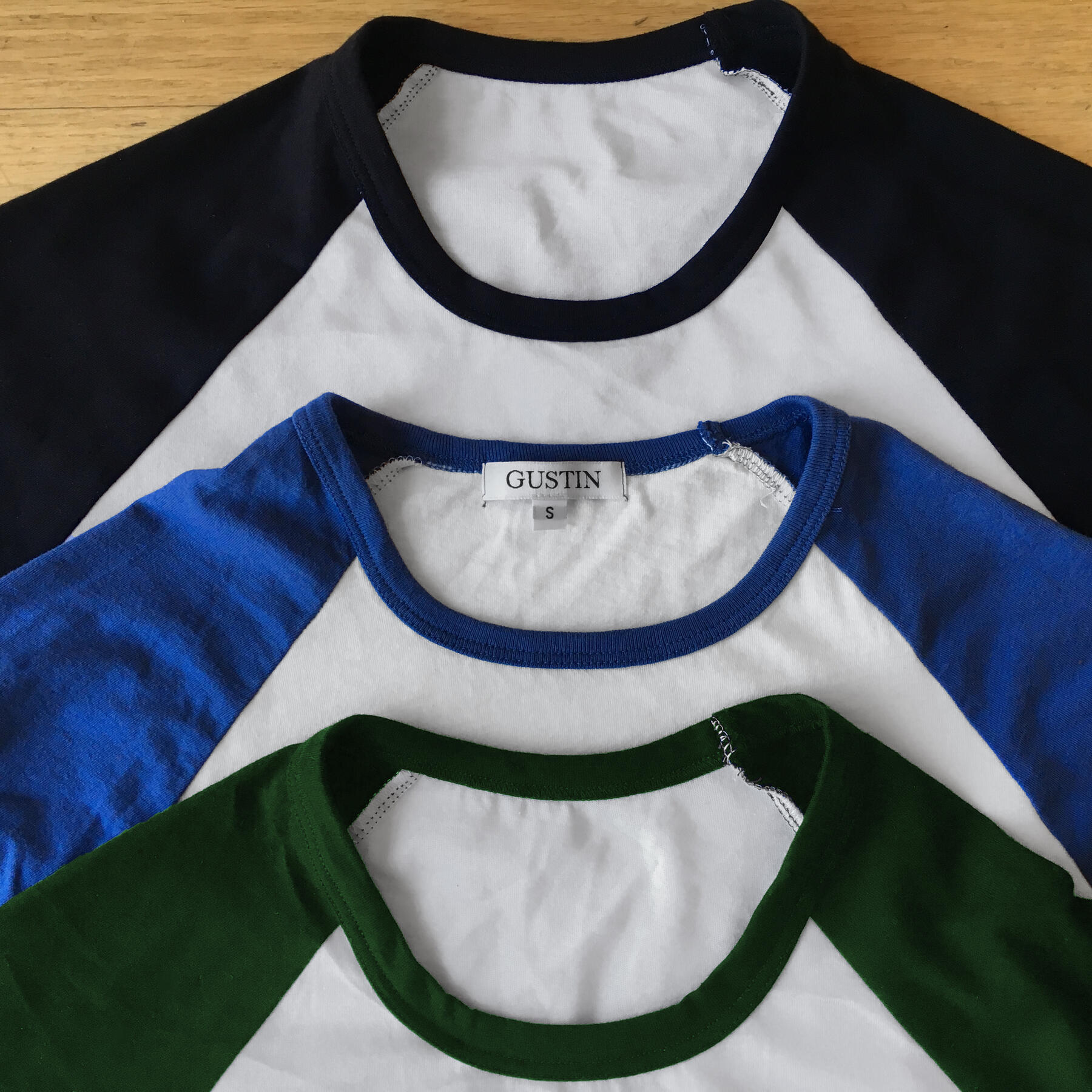 gustin baseball tee 3pk (black, blue, green)