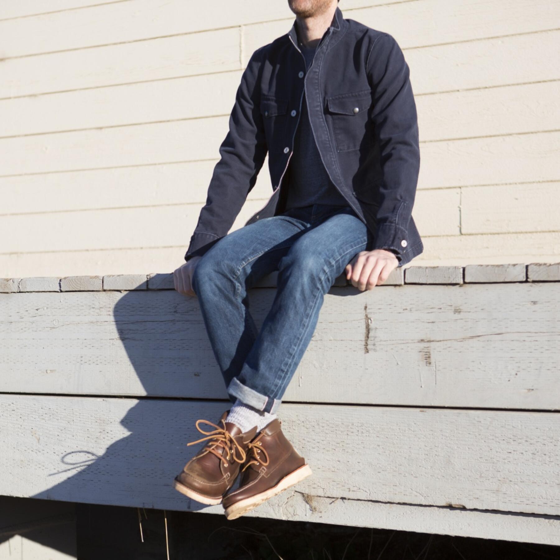 gustin field jacket - usa navy canvas