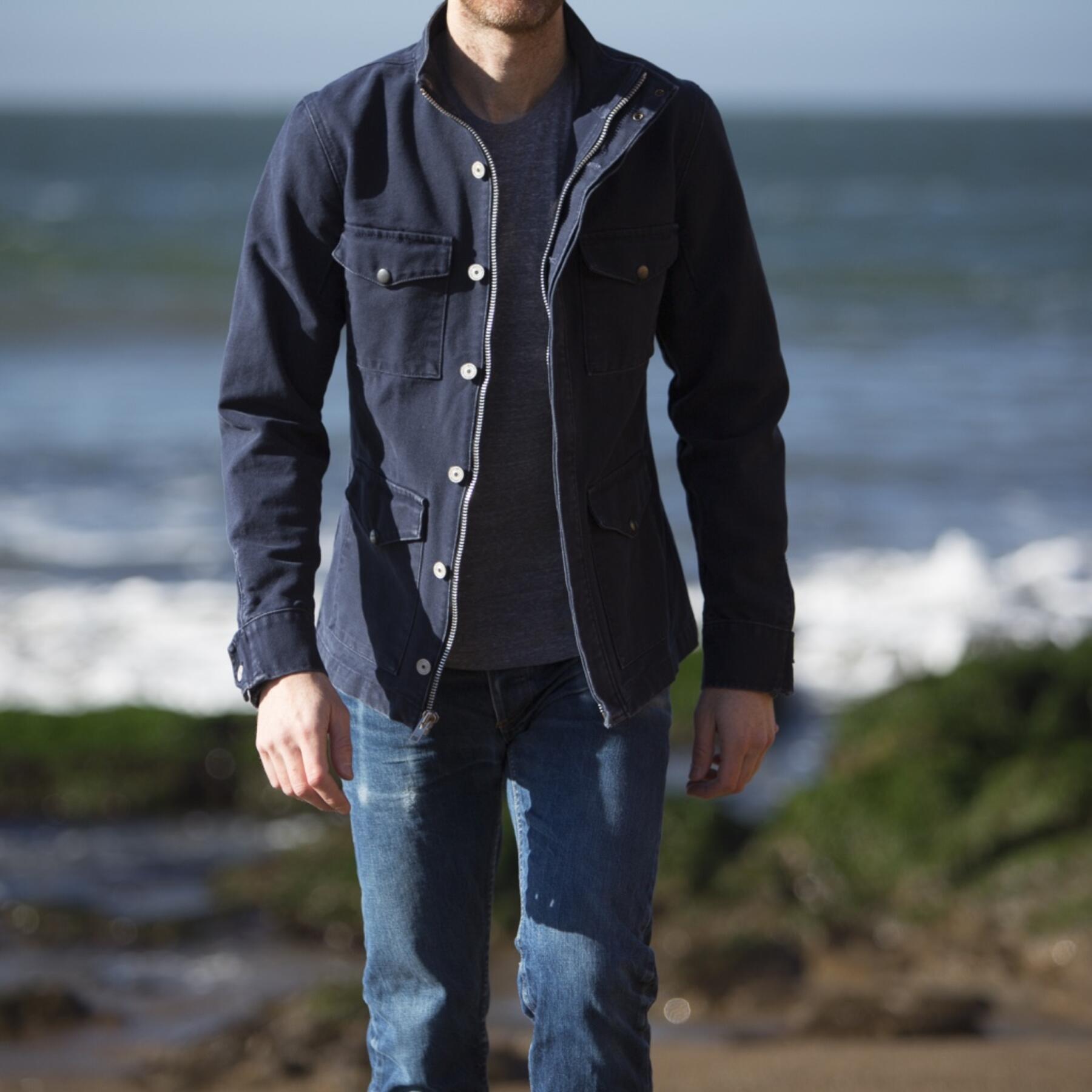 gustin field jacket - usa navy canvas