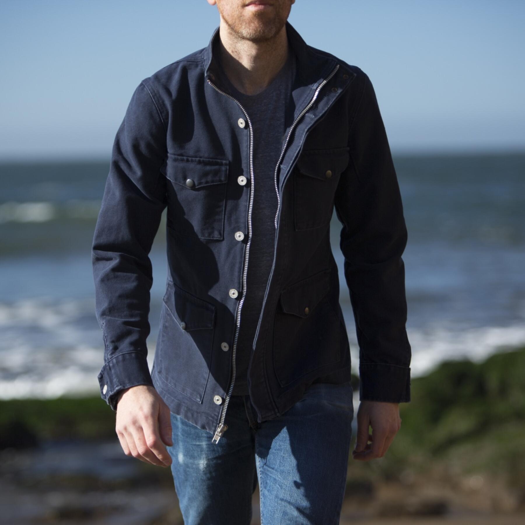 gustin field jacket - usa navy canvas