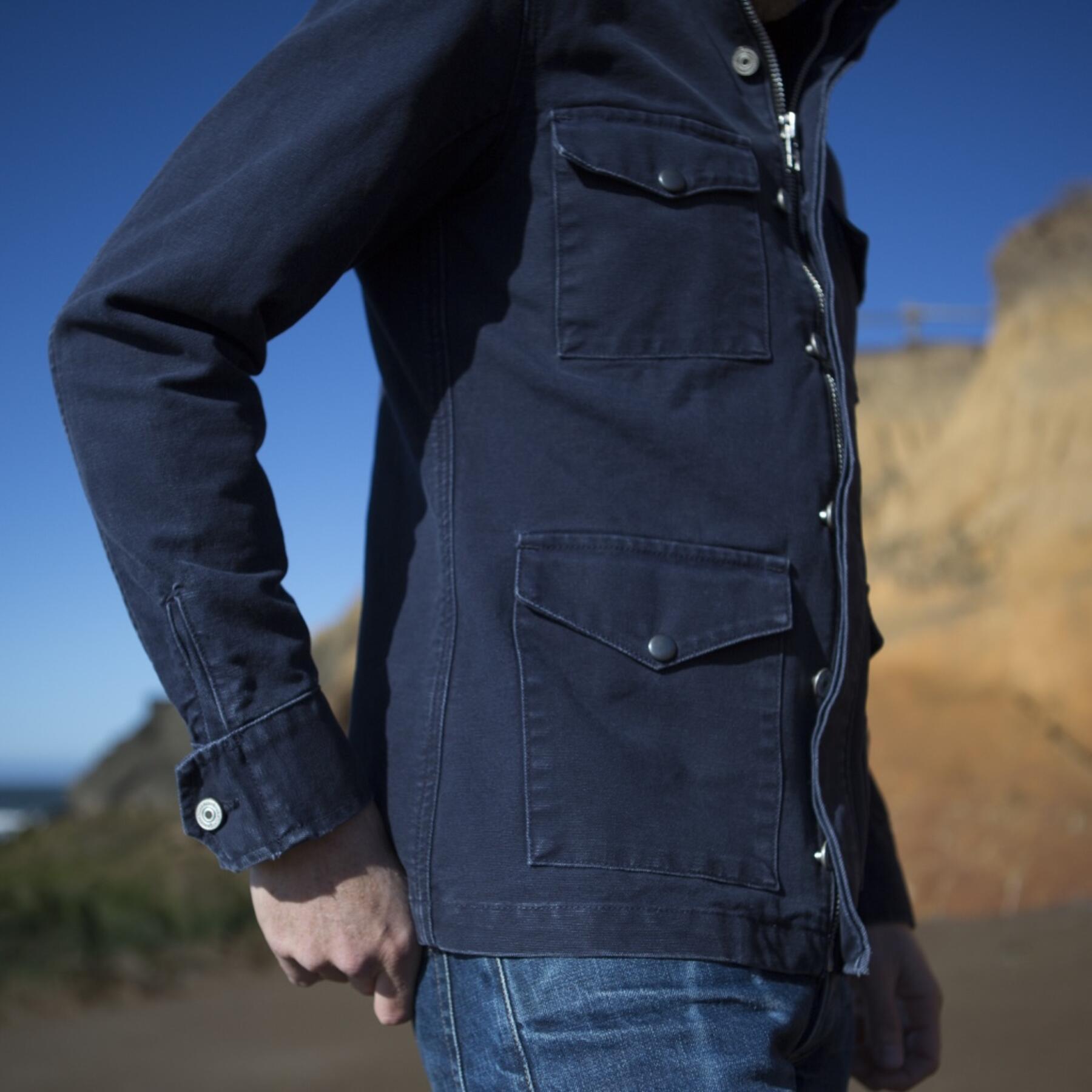gustin field jacket - usa navy canvas