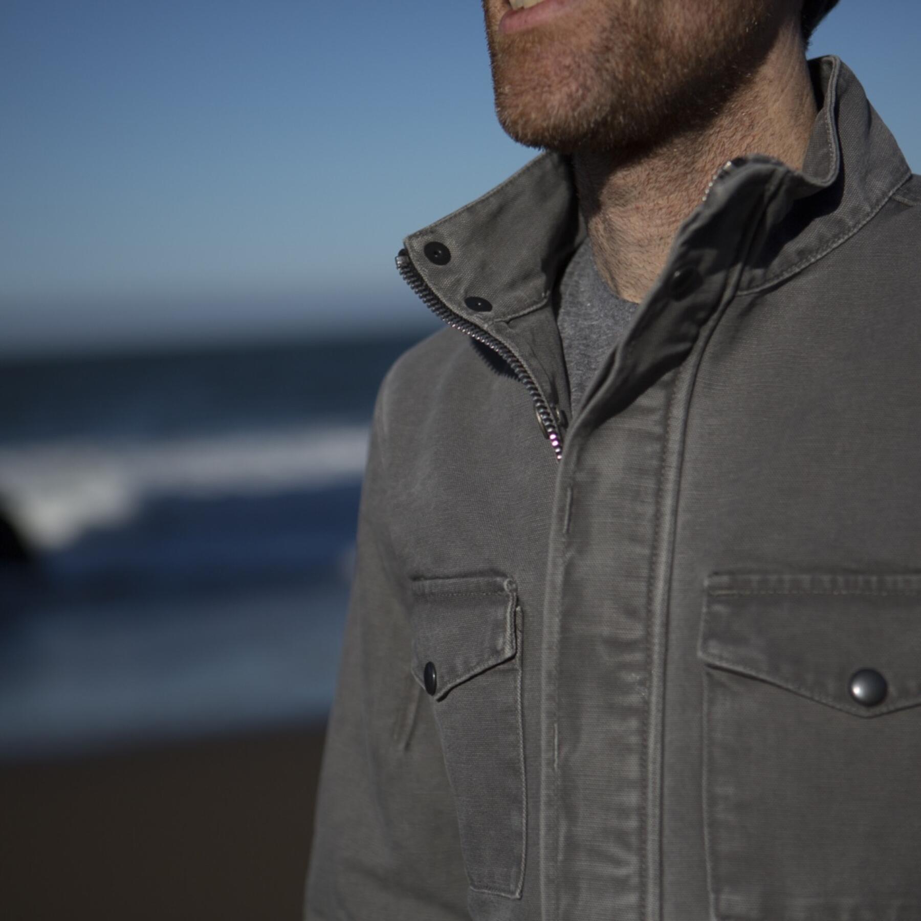 gustin field jacket - usa grey canvas