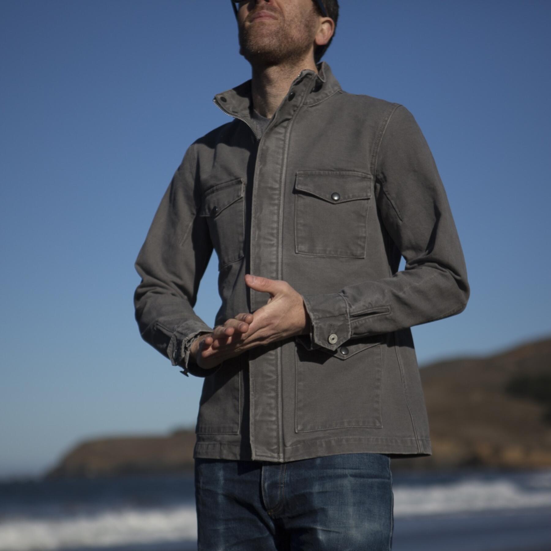 gustin field jacket - usa grey canvas