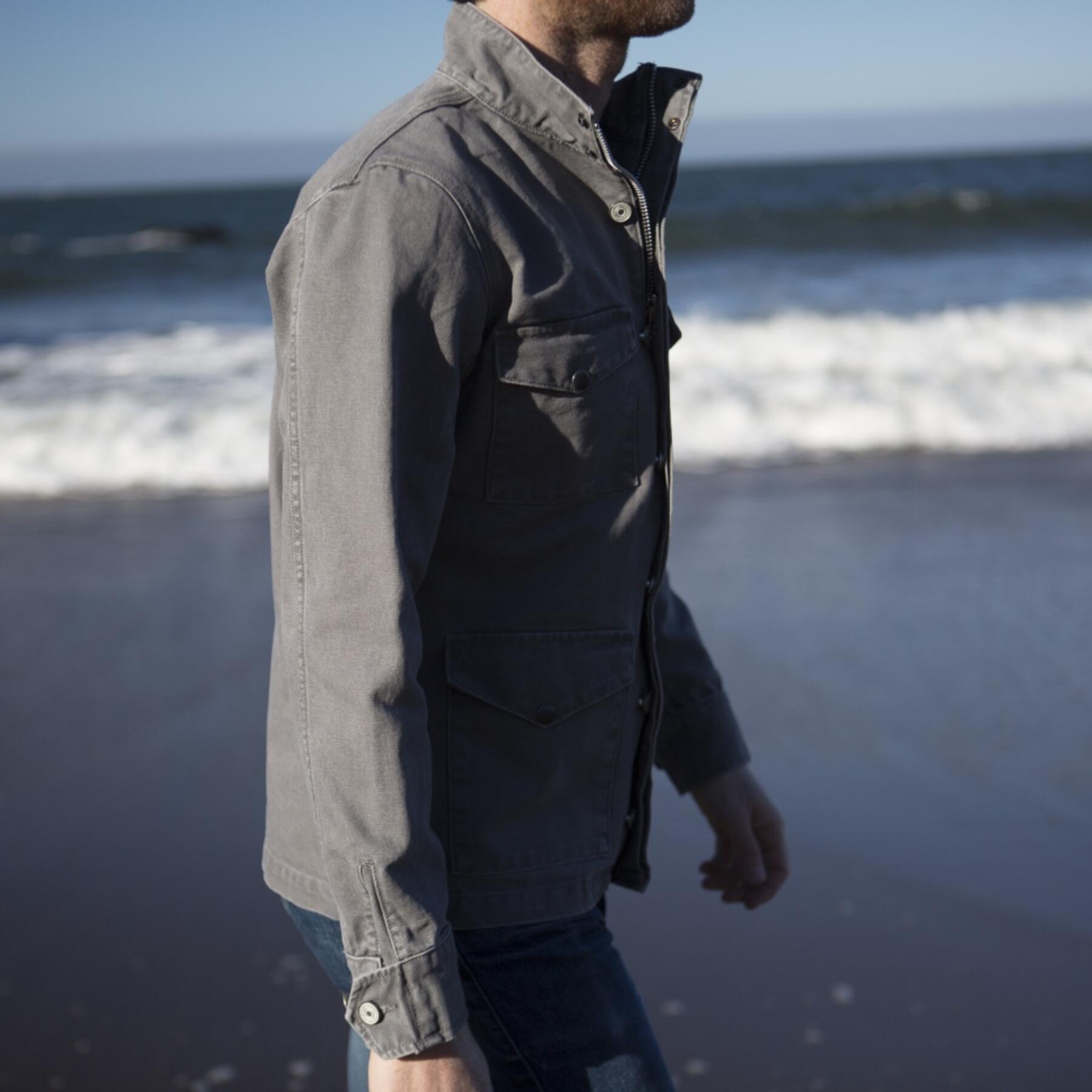 gustin field jacket - usa grey canvas