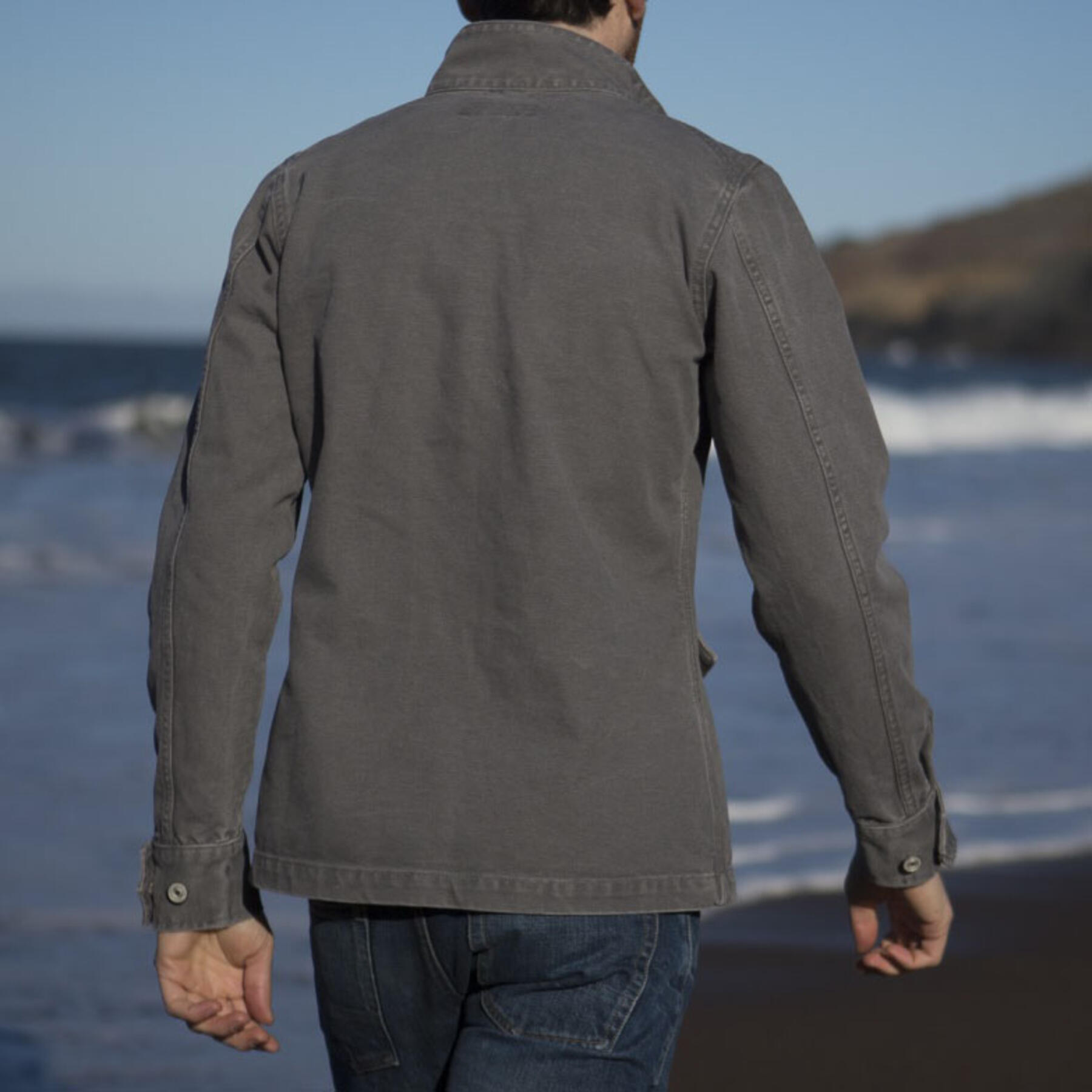 gustin field jacket - usa grey canvas