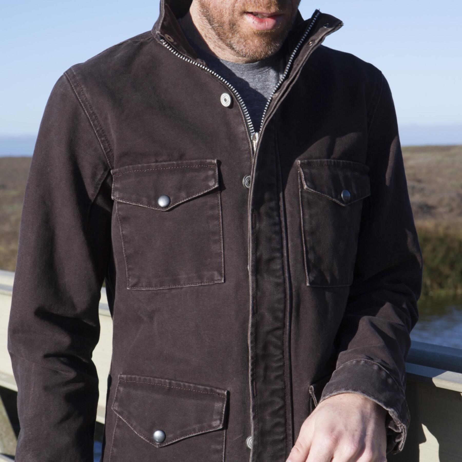 gustin field jacket - usa dark oak canvas