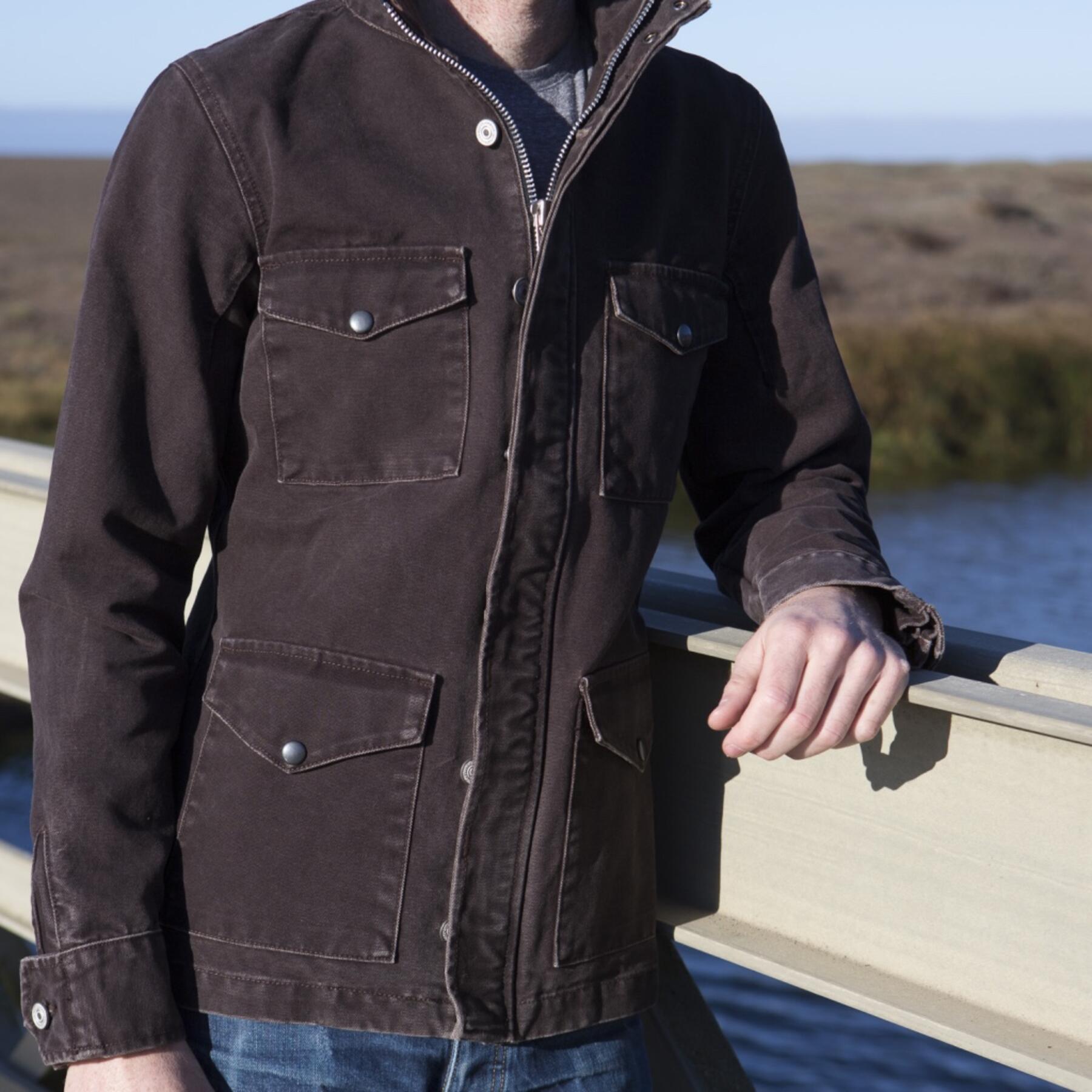 gustin field jacket - usa dark oak canvas