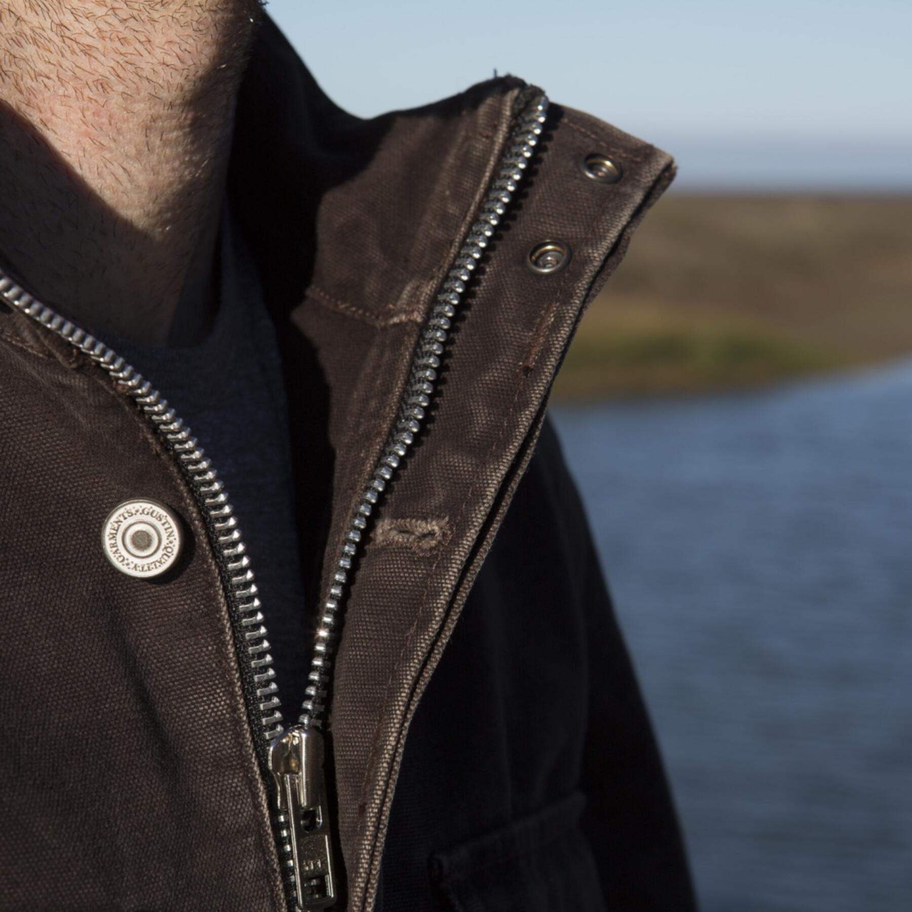 gustin field jacket - usa dark oak canvas
