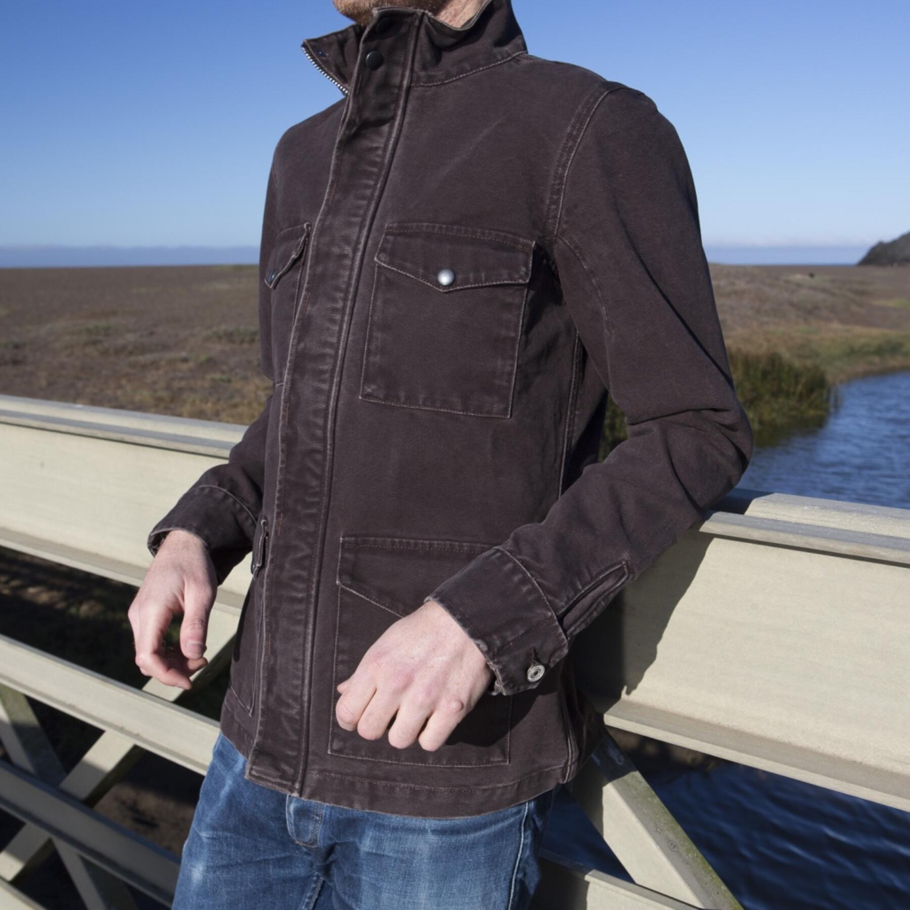 gustin field jacket - usa dark oak canvas