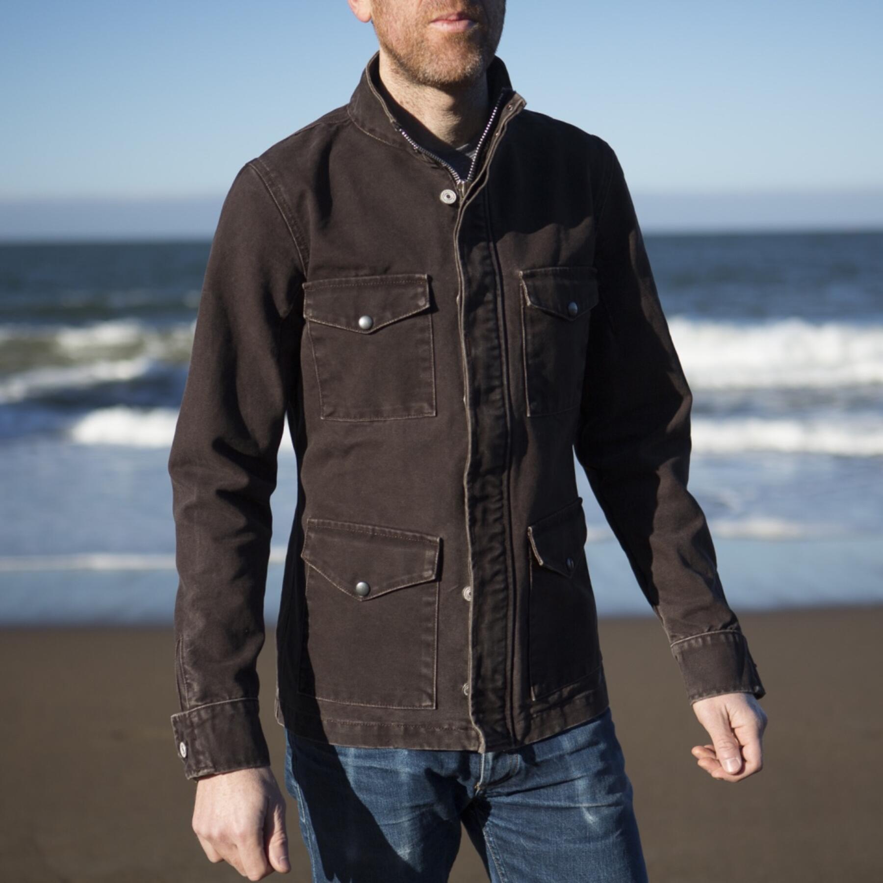 gustin field jacket - usa dark oak canvas