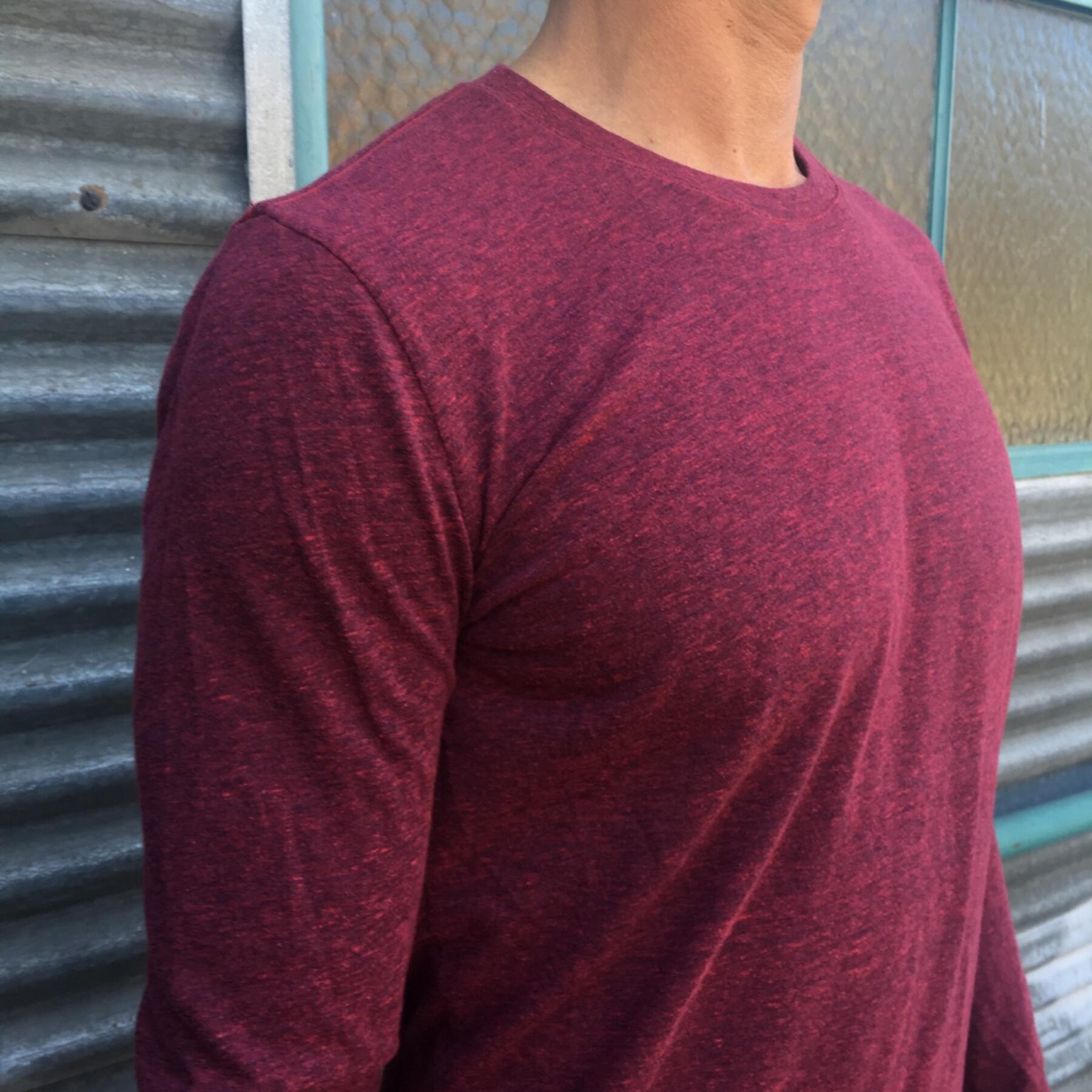 gustin usa heather long sleeve t-shirt 2pk (sapphire, crimson)