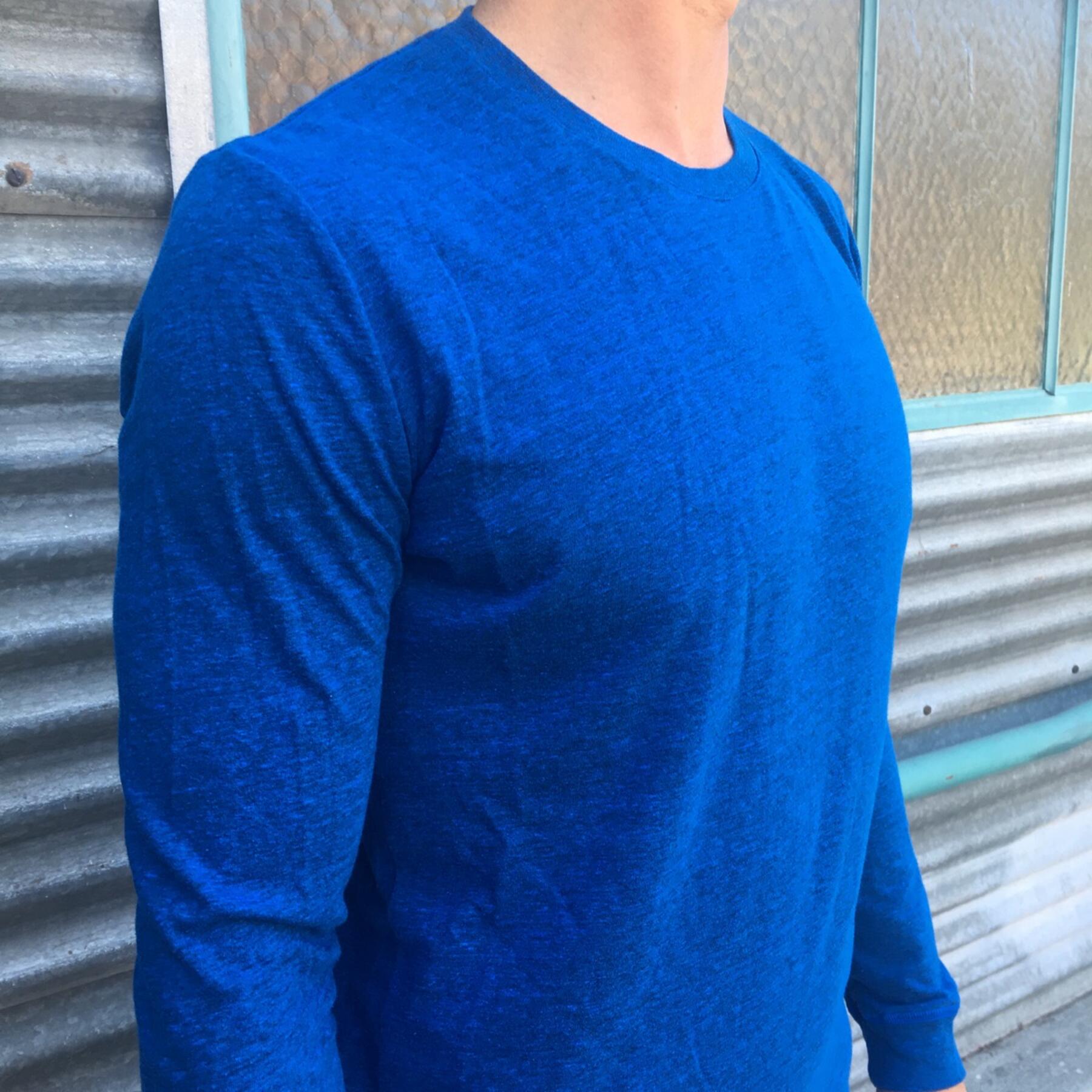 gustin usa heather long sleeve t-shirt 2pk (sapphire, crimson)