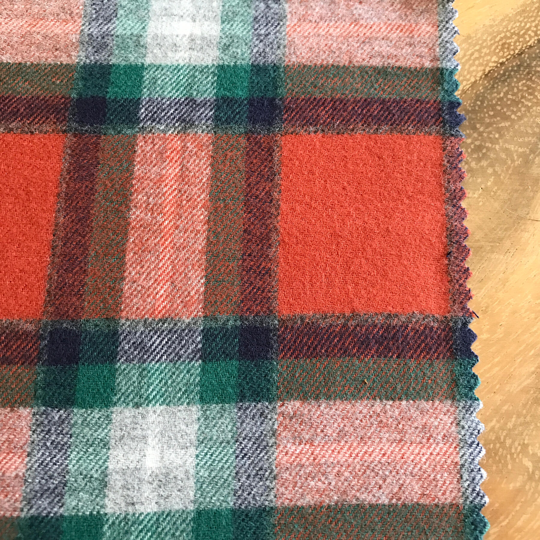 gustin tangerine green flannel plaid