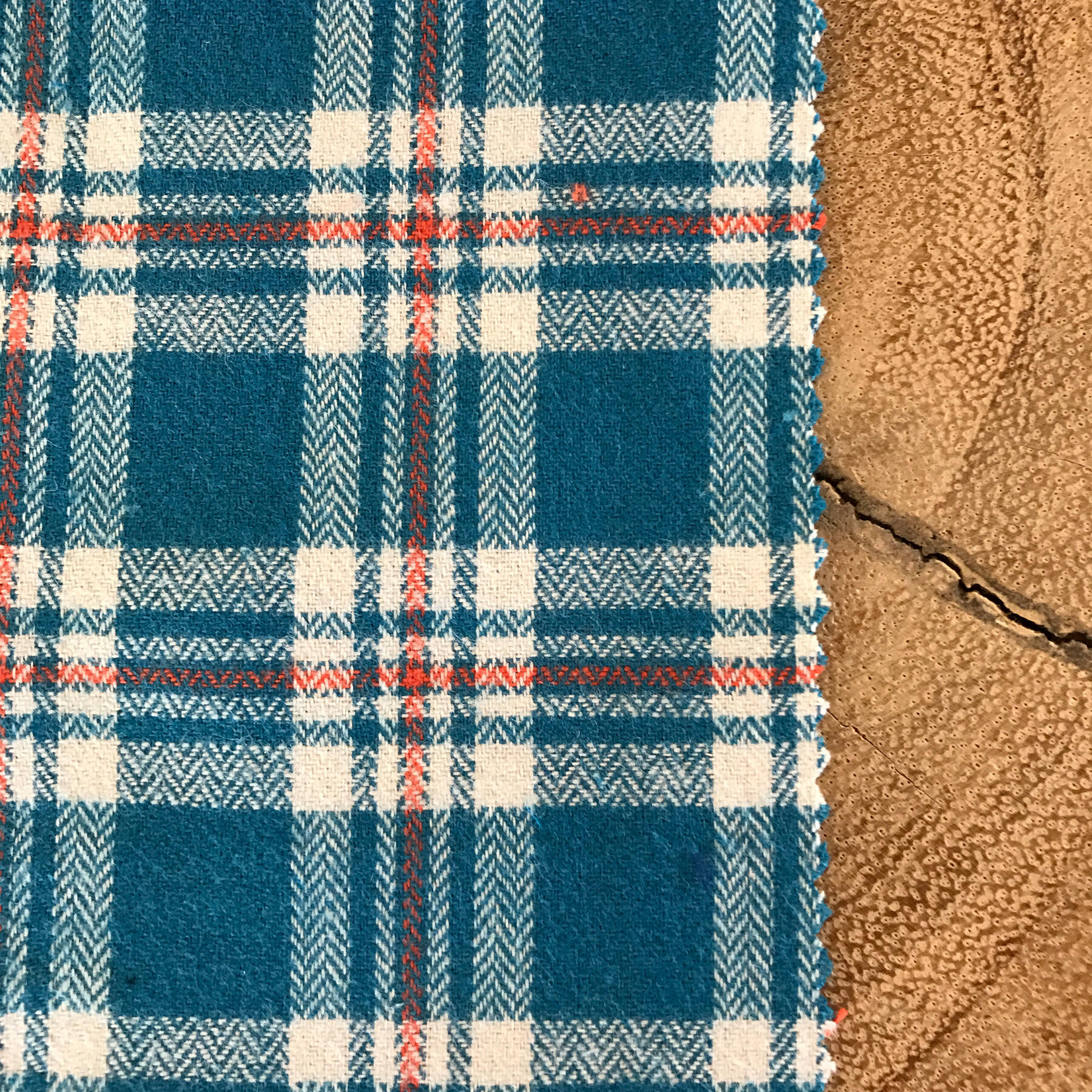 gustin aqua herringbone plaid