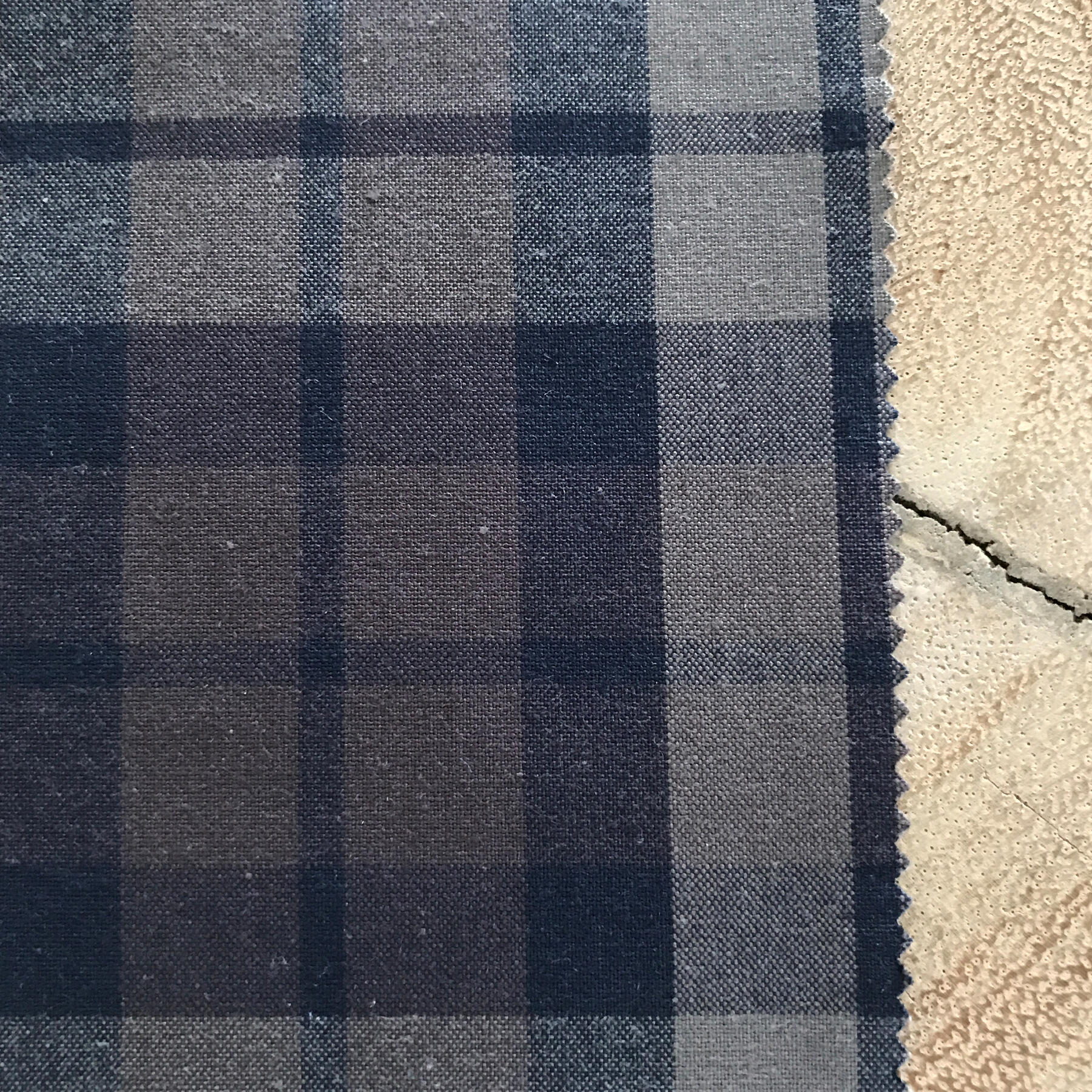 gustin heavy taupe poplin plaid