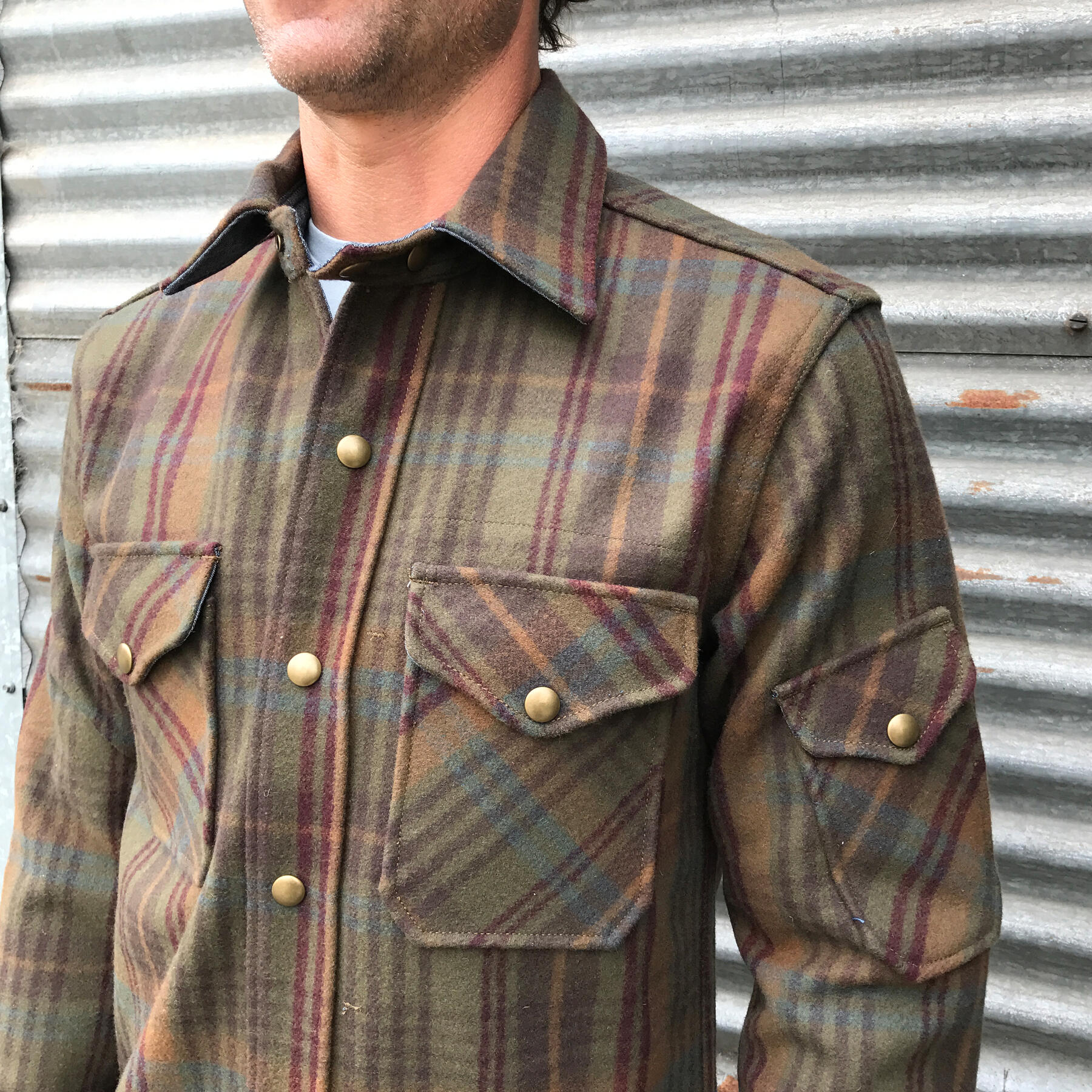 gustin #12 rustic wool plaid cpo