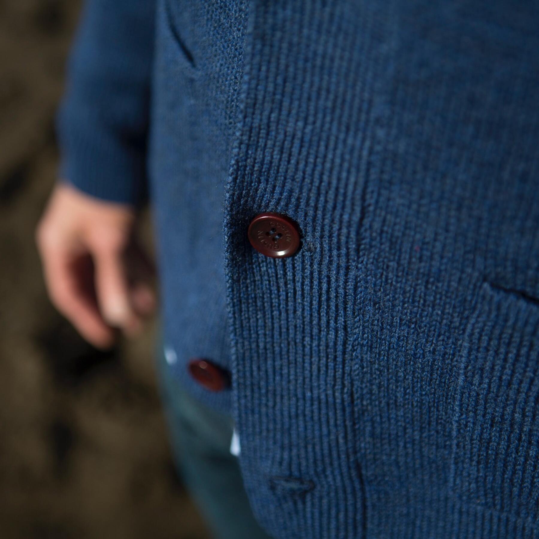 gustin cardigan sweater - navy merino wool