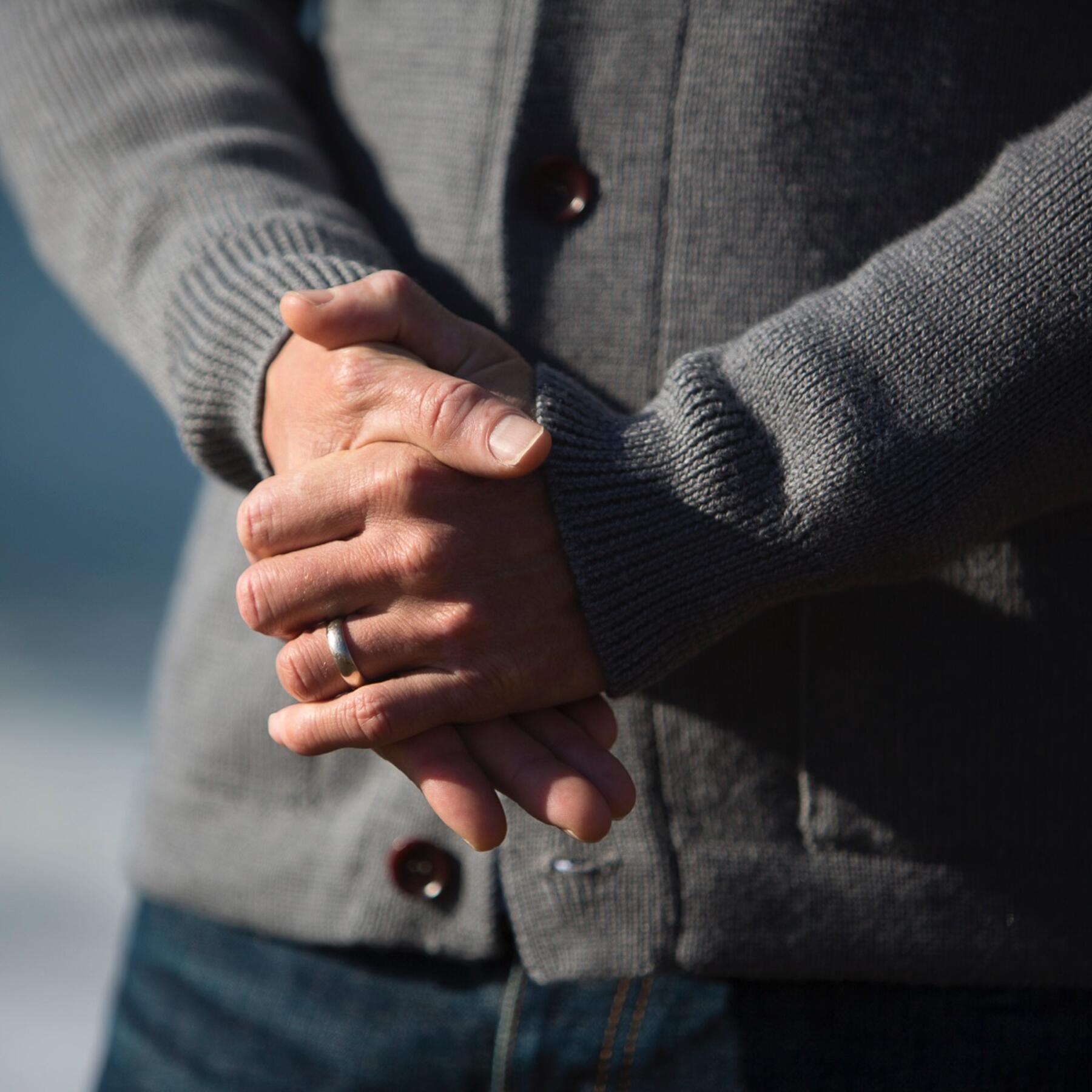 gustin cardigan sweater - grey merino wool