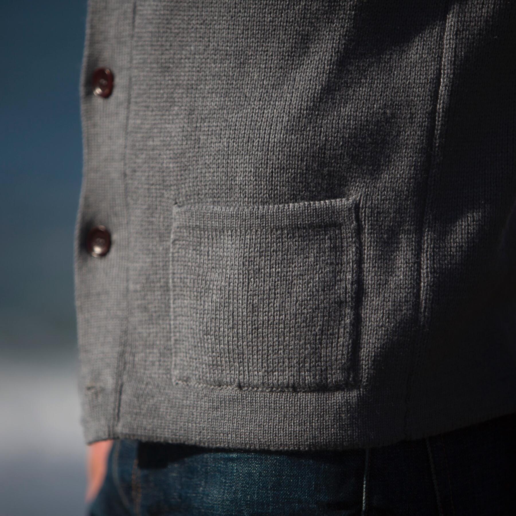 gustin cardigan sweater - grey merino wool