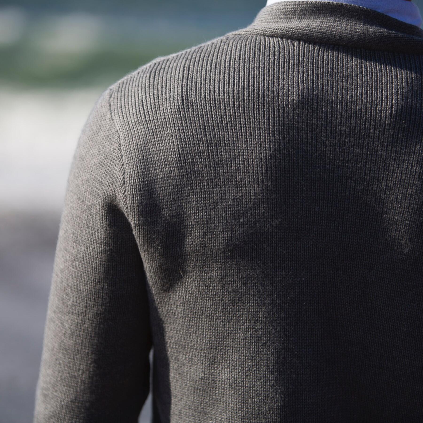 gustin cardigan sweater - grey merino wool