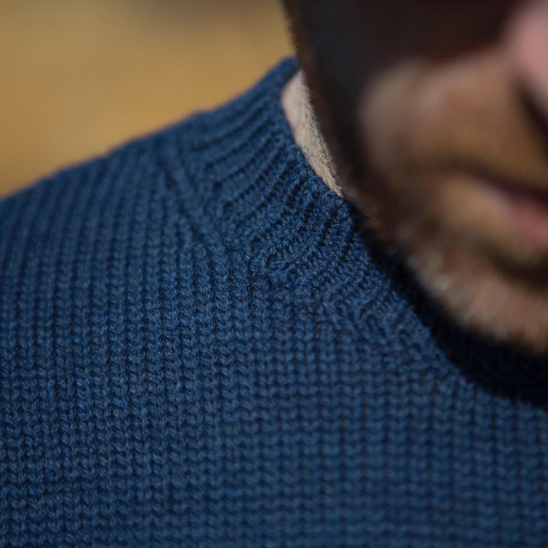 gustin crewneck sweater - navy merino wool