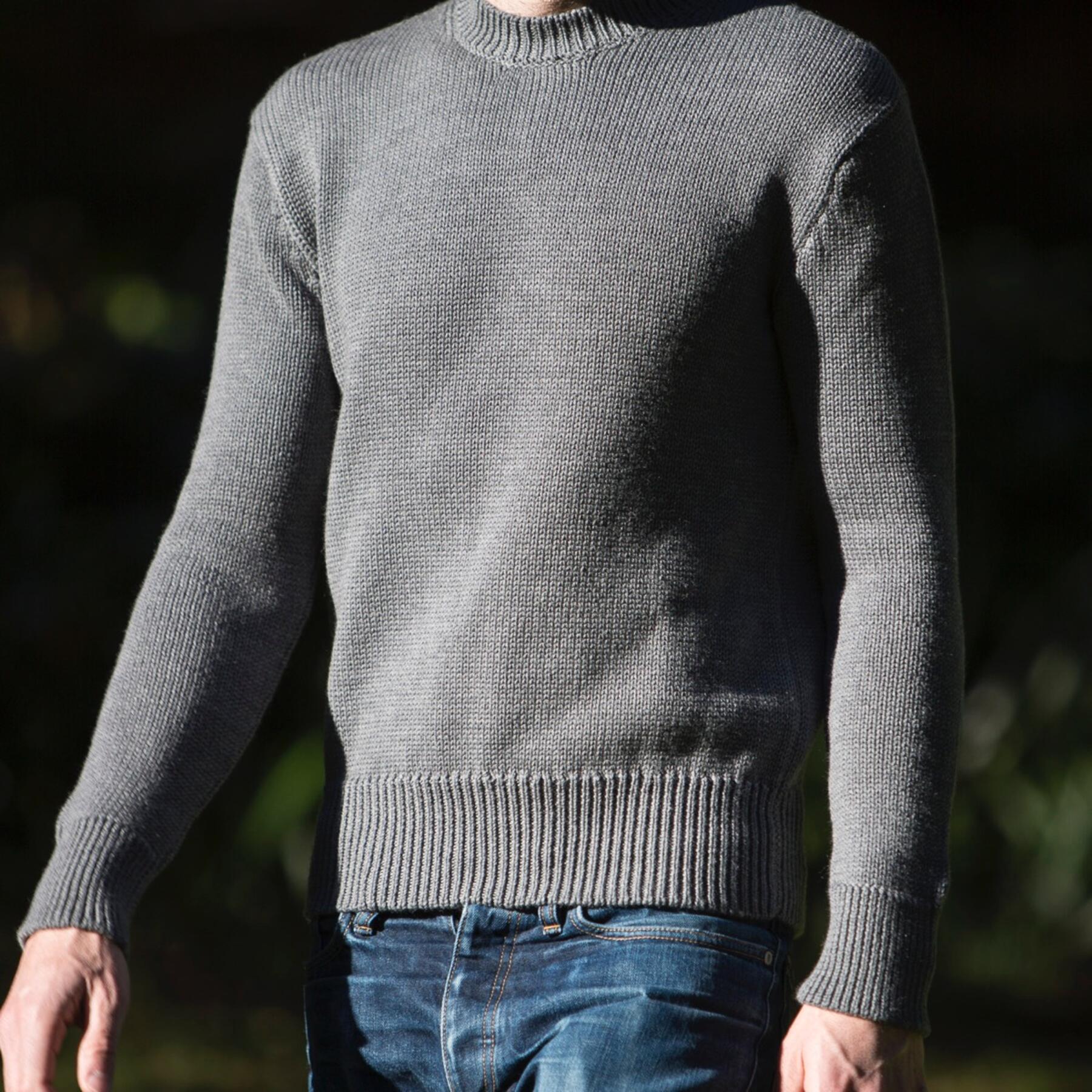 gustin crewneck sweater - grey merino wool