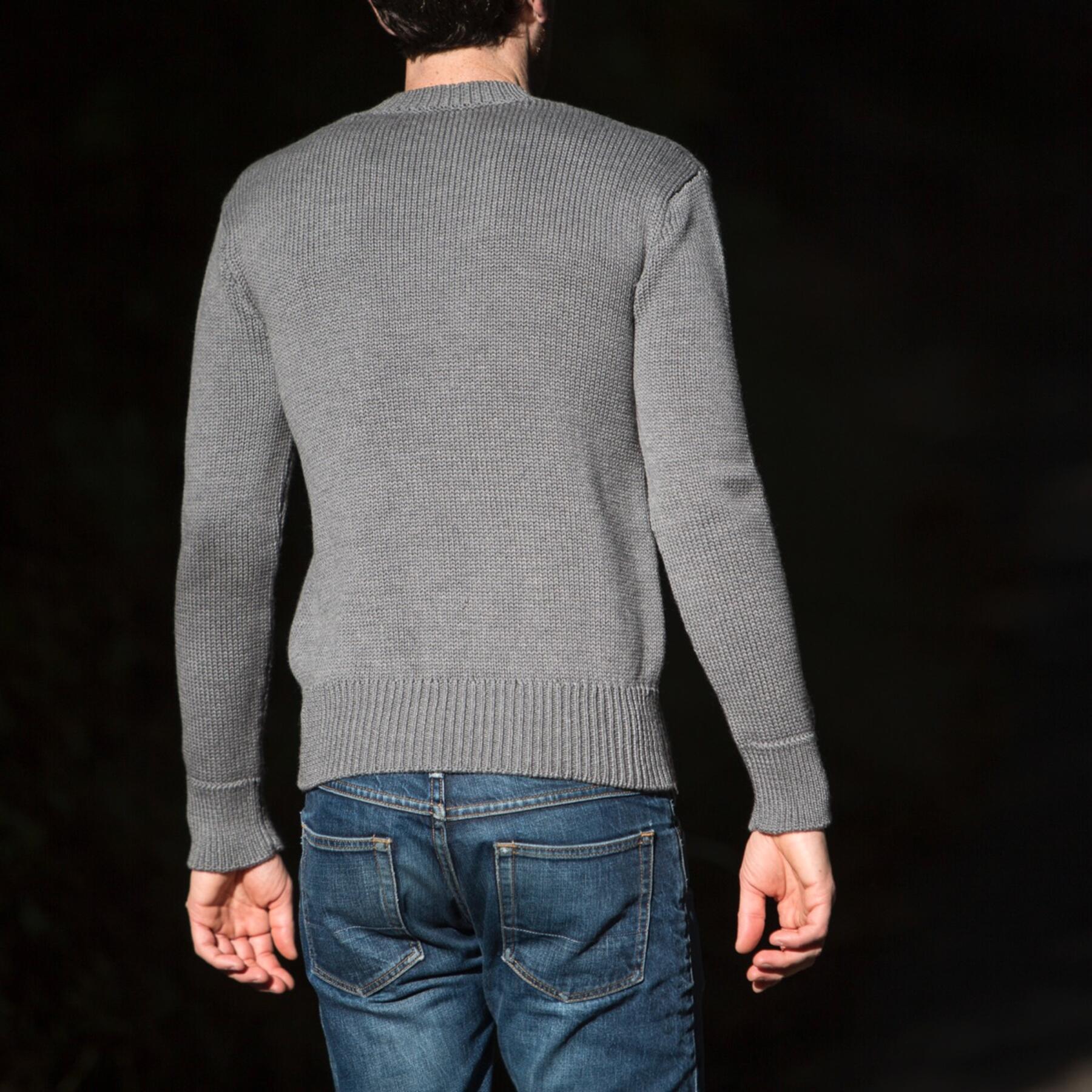 gustin crewneck sweater - grey merino wool