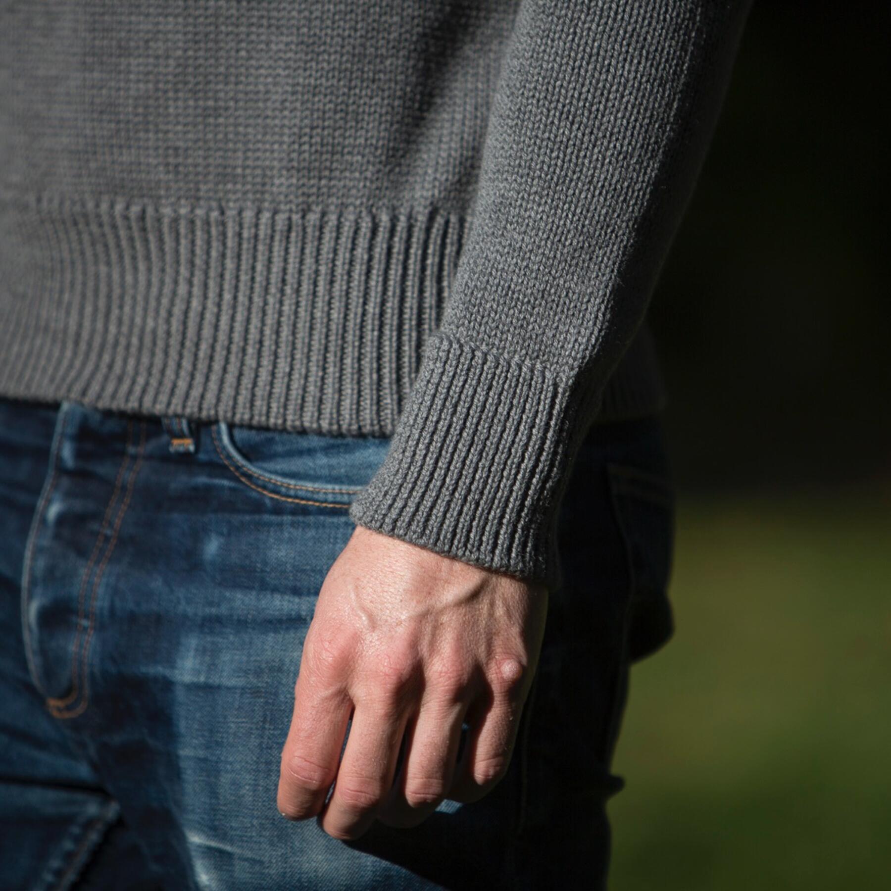 gustin crewneck sweater - grey merino wool