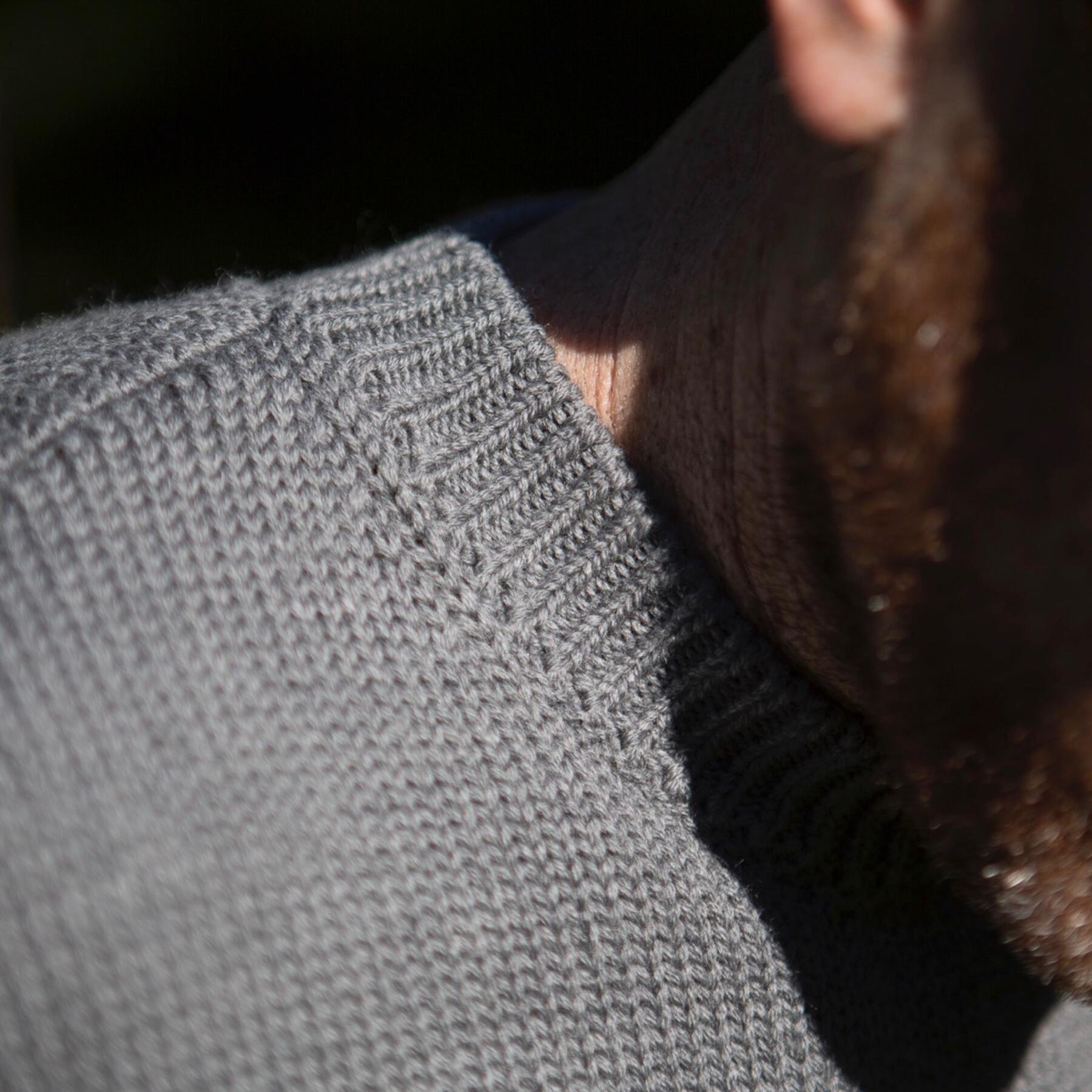 gustin crewneck sweater - grey merino wool