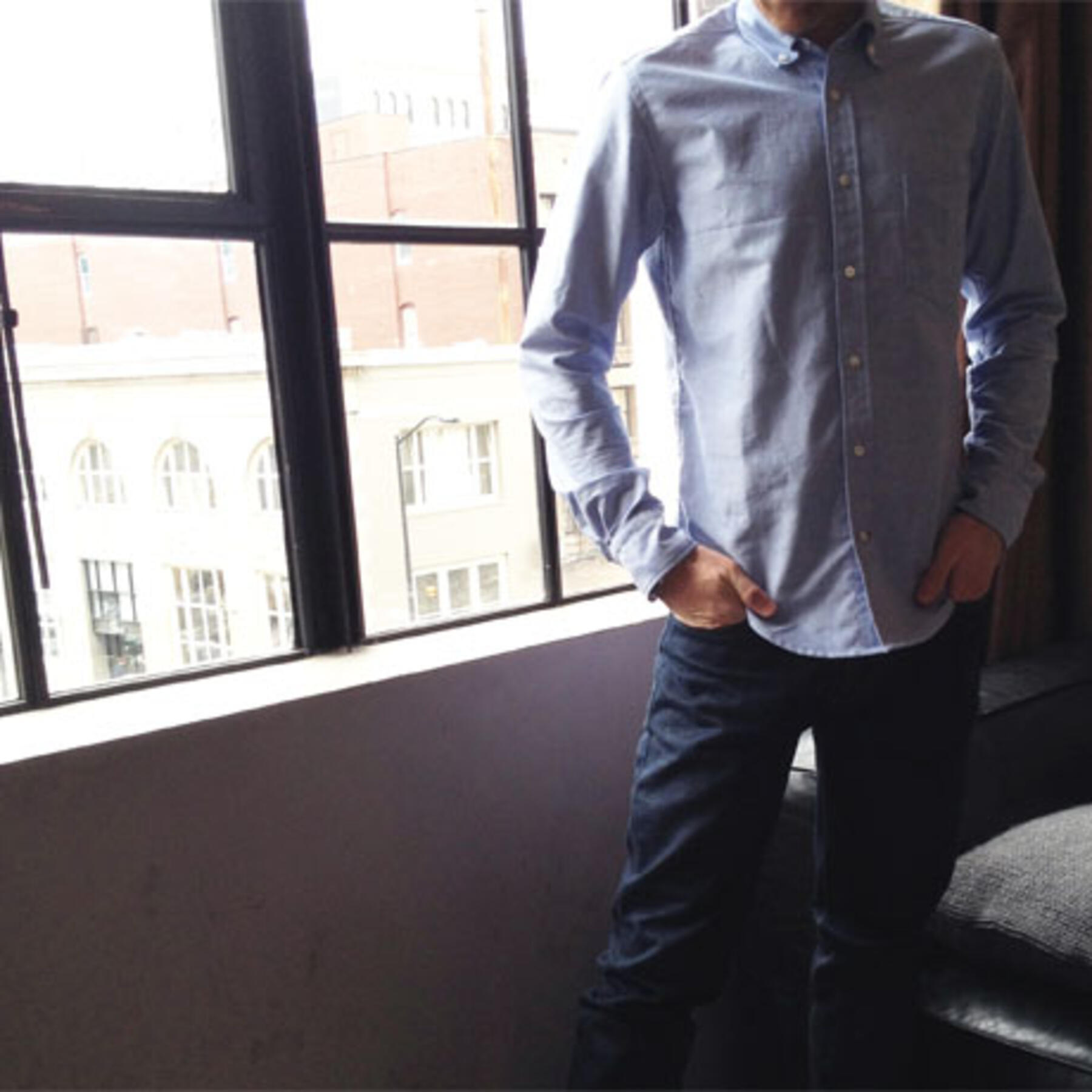 gustin #456 selvedge pinstripe oxford