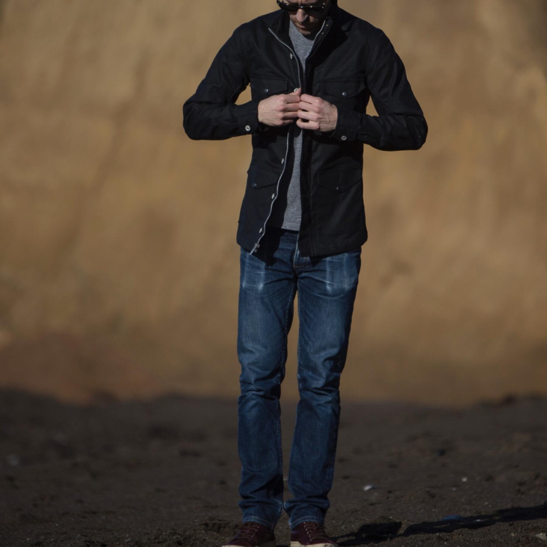 gustin field jacket - waxed black