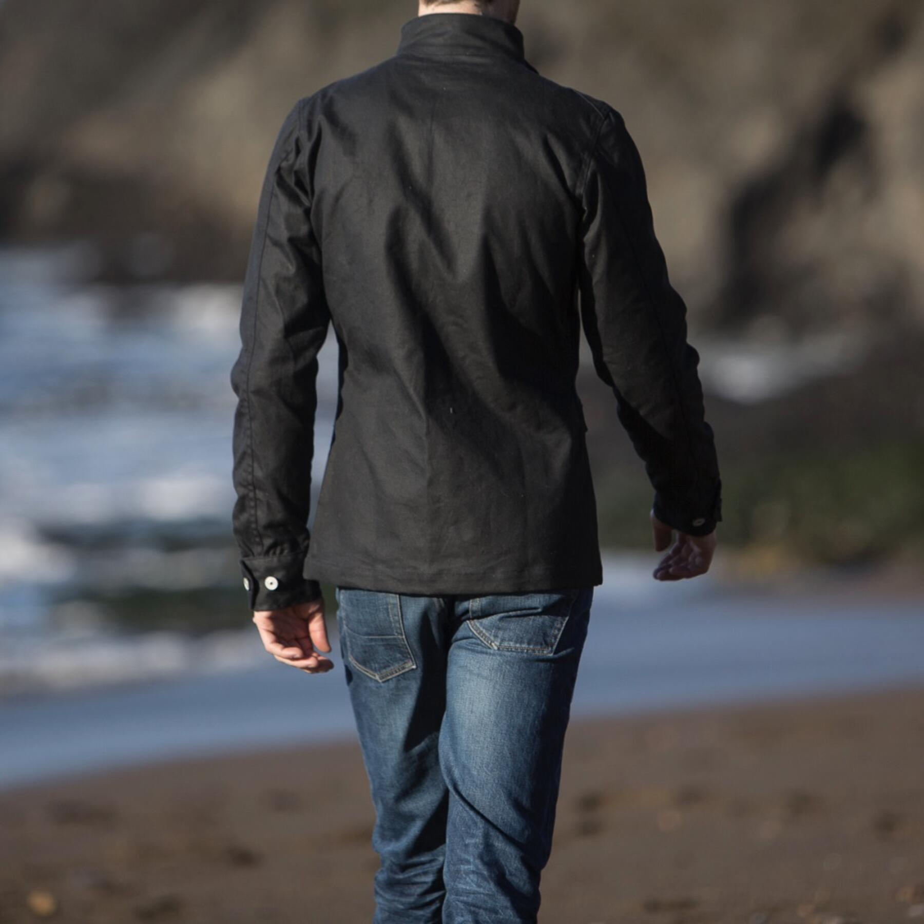 gustin field jacket - waxed black
